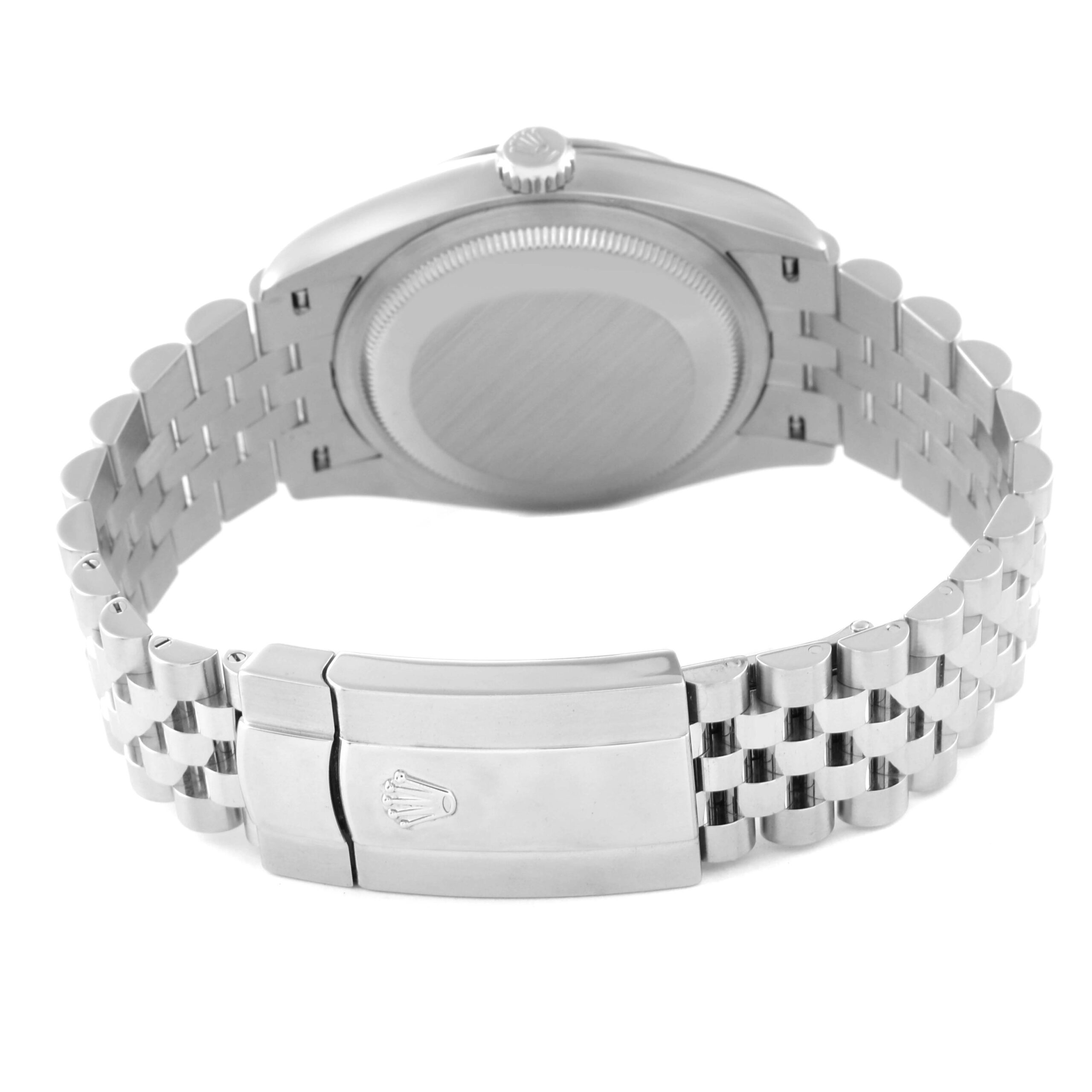 Rolex Datejust Steel White Gold Black Diamond Dial Mens Watch 126234