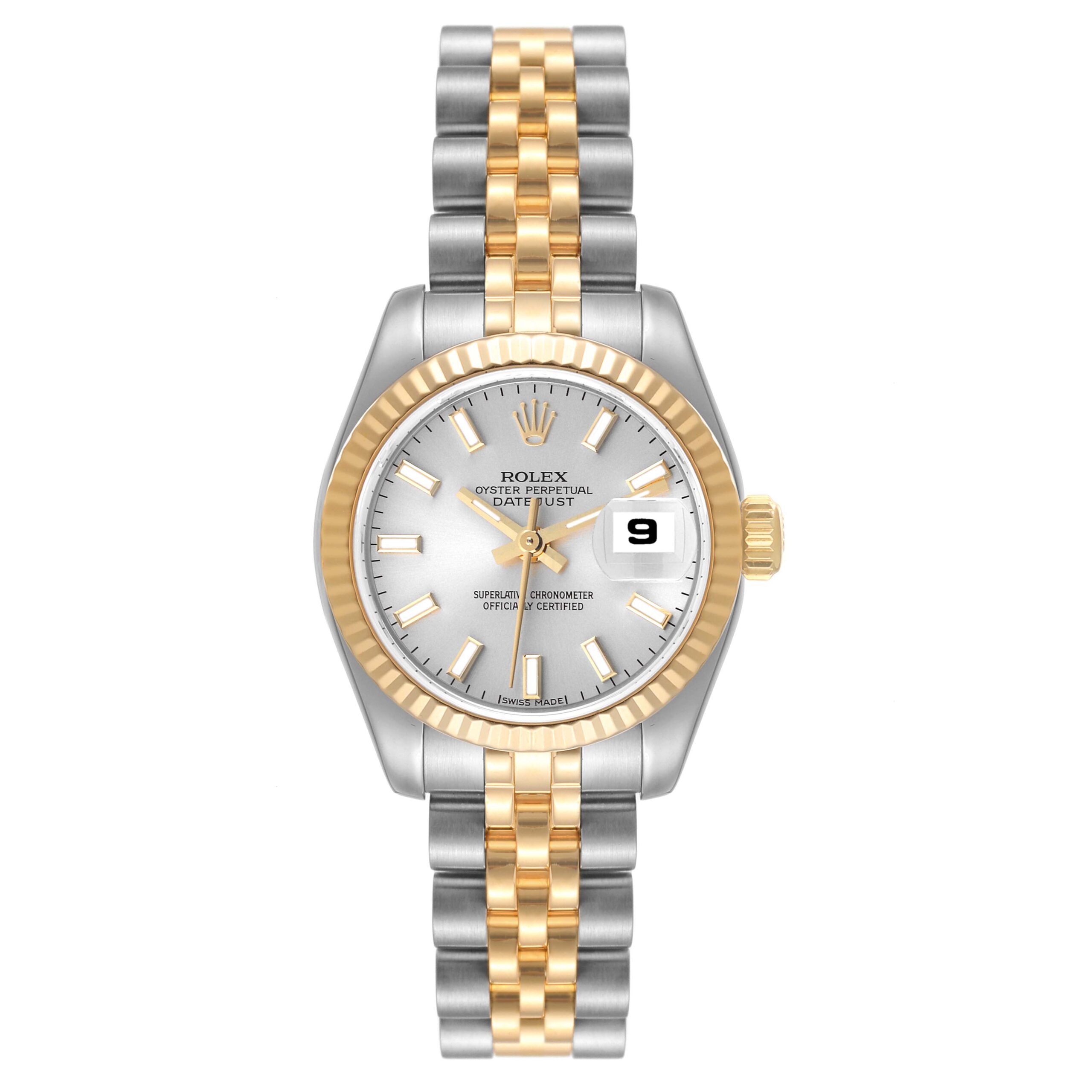 Rolex Datejust Steel Yellow Gold Silver Dial Ladies Watch 179173
