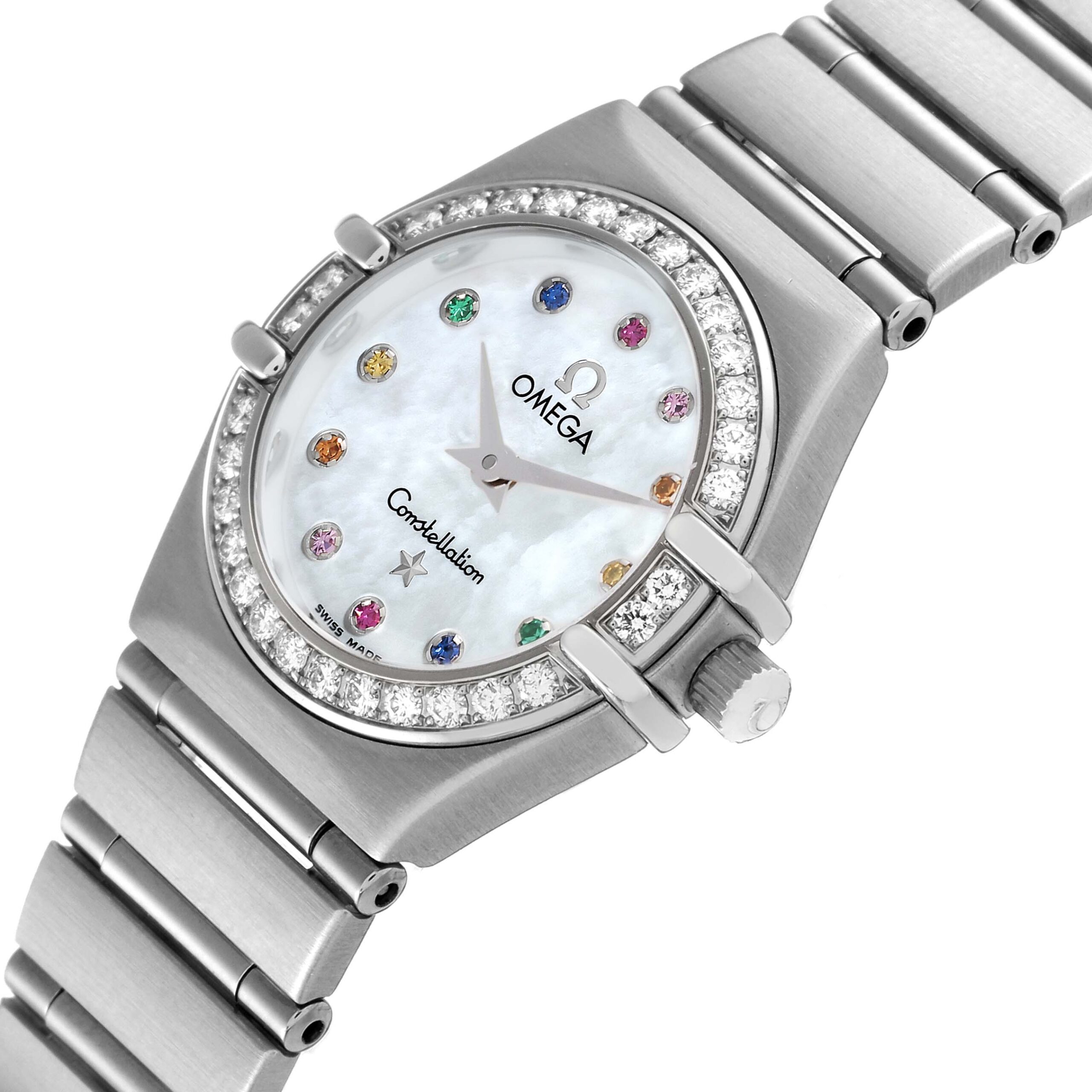 Omega Constellation Iris Steel Multi Stone Ladies Watch 1460.79.00