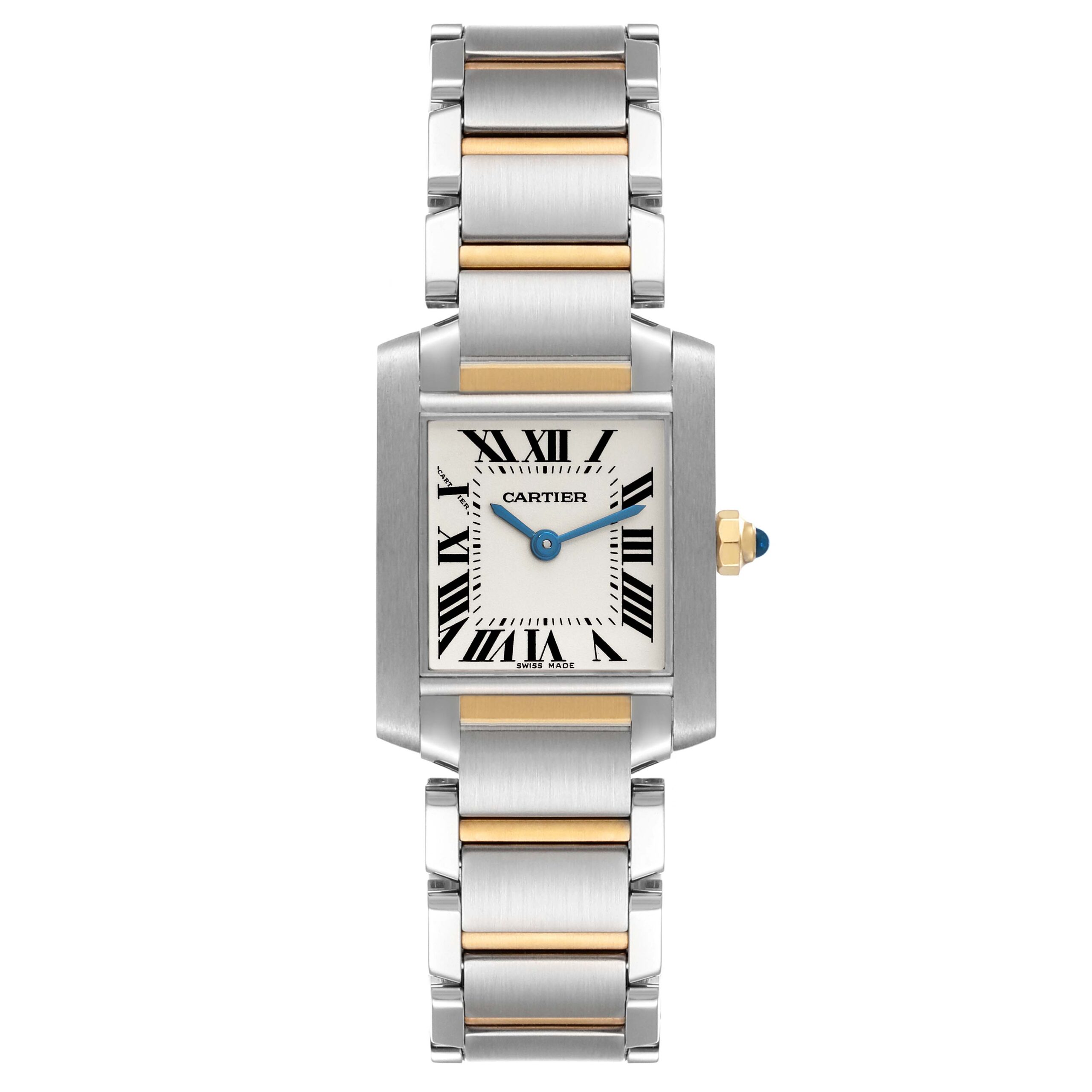 Cartier Tank Francaise Small Steel Yellow Gold Ladies Watch W51007Q4 Papers