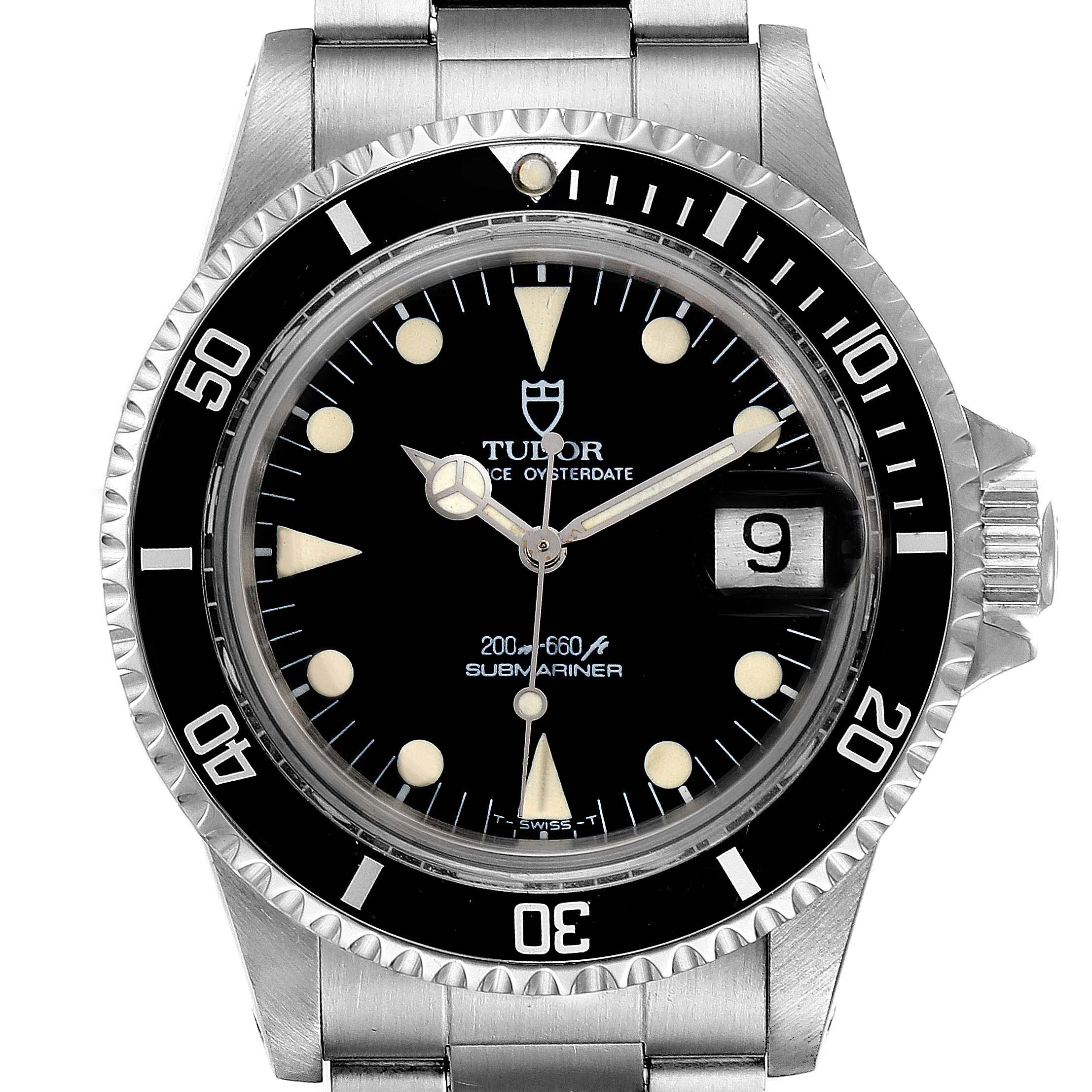 Tudor Submariner Prince Oysterdate Black Dial Steel Mens Watch 76100