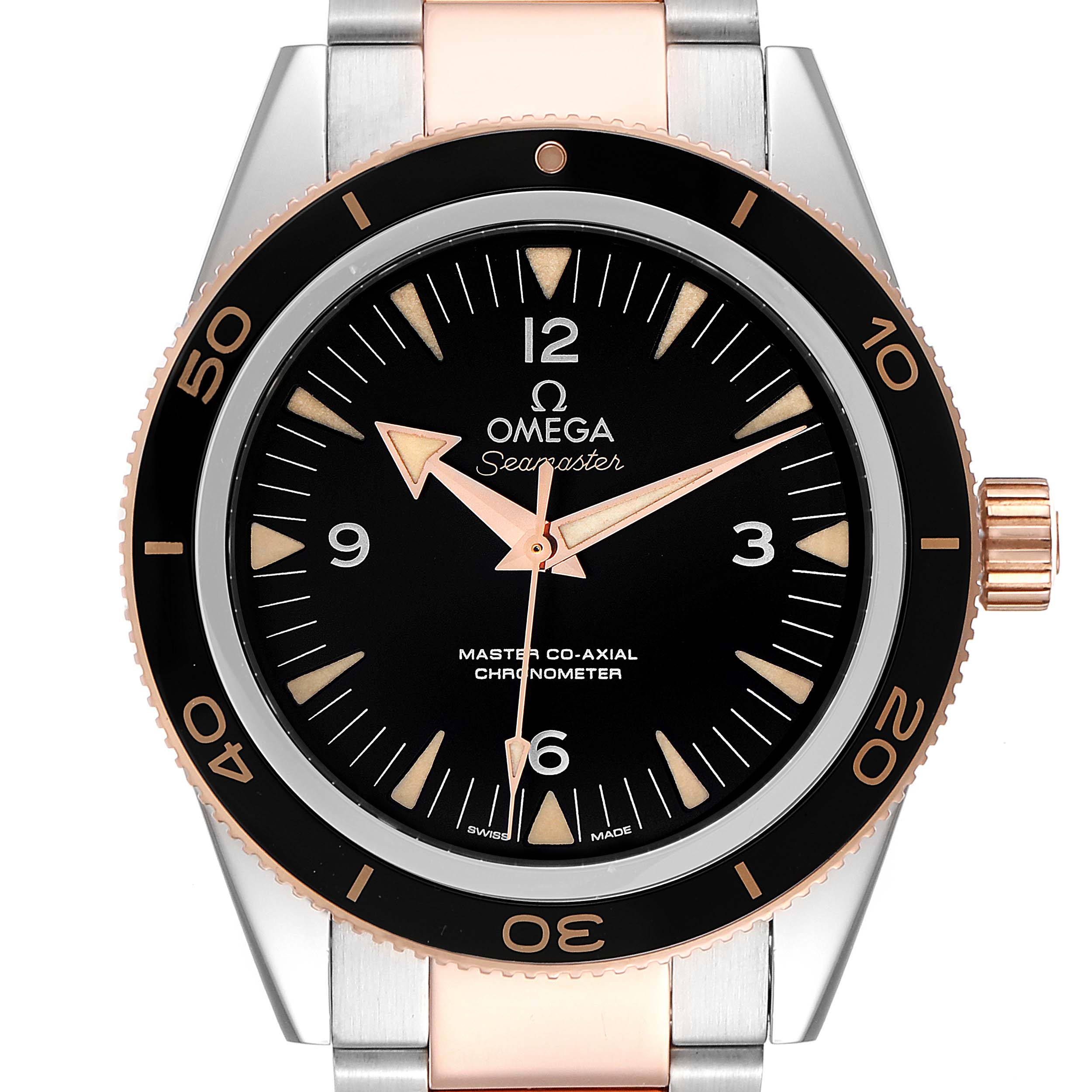 Omega Seamaster 300 Co-Axial Steel Rose Gold Mens Watch 233.20.41.21.01.001