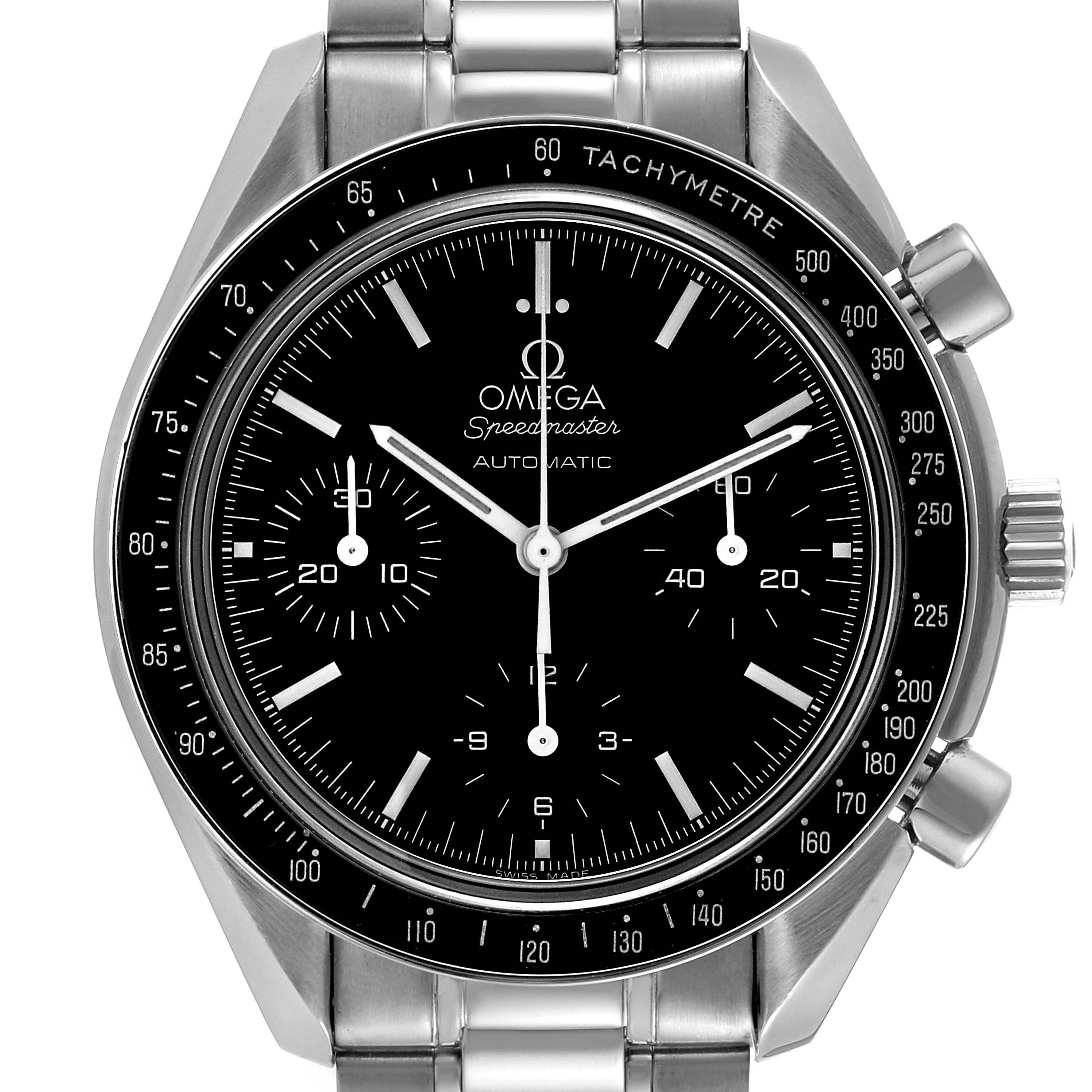 Omega Speedmaster Reduced Chronograph Steel Mens Watch 3539.50.00 Box Card