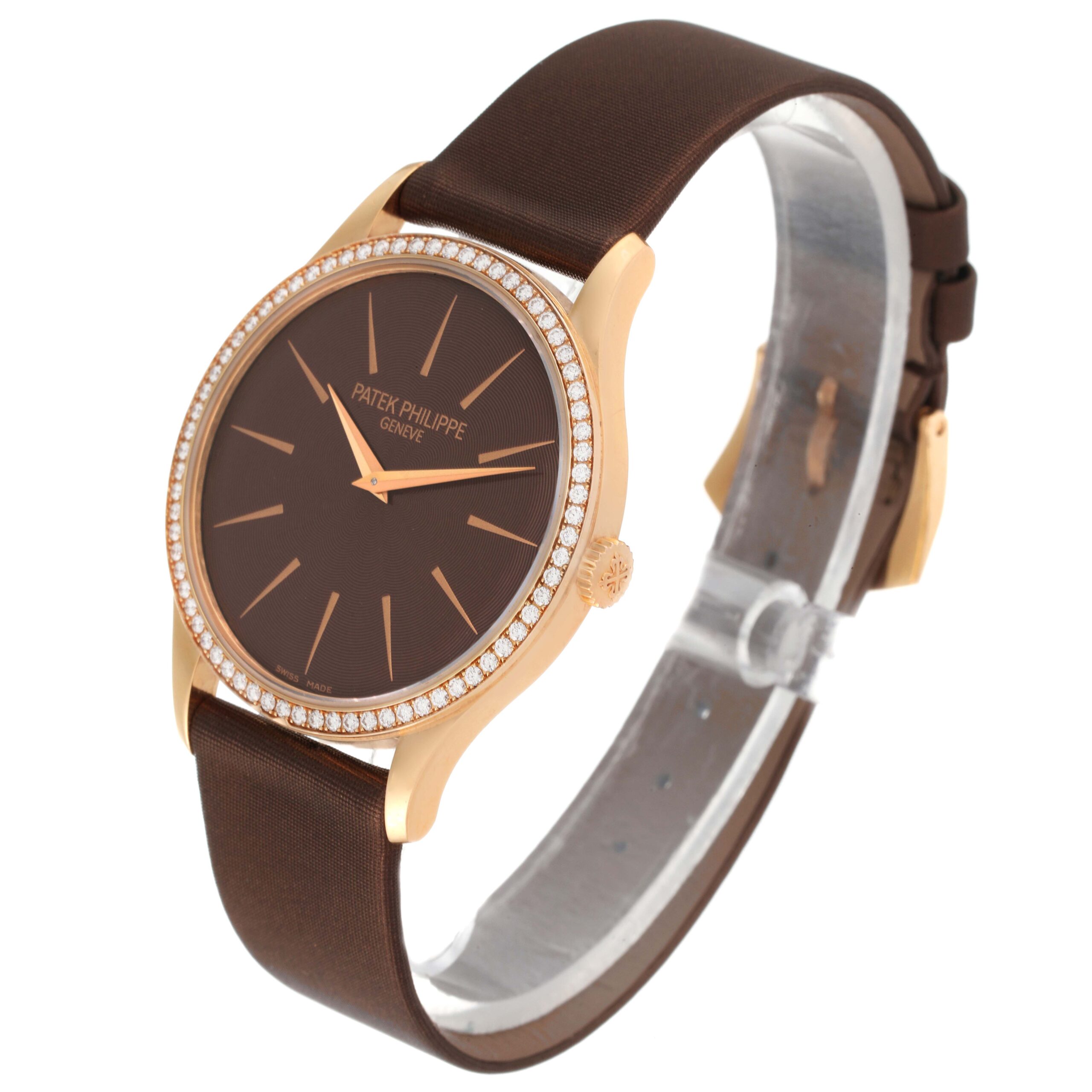 Patek Philippe Calatrava Rose Gold Brown Dial Ladies Watch 4897R