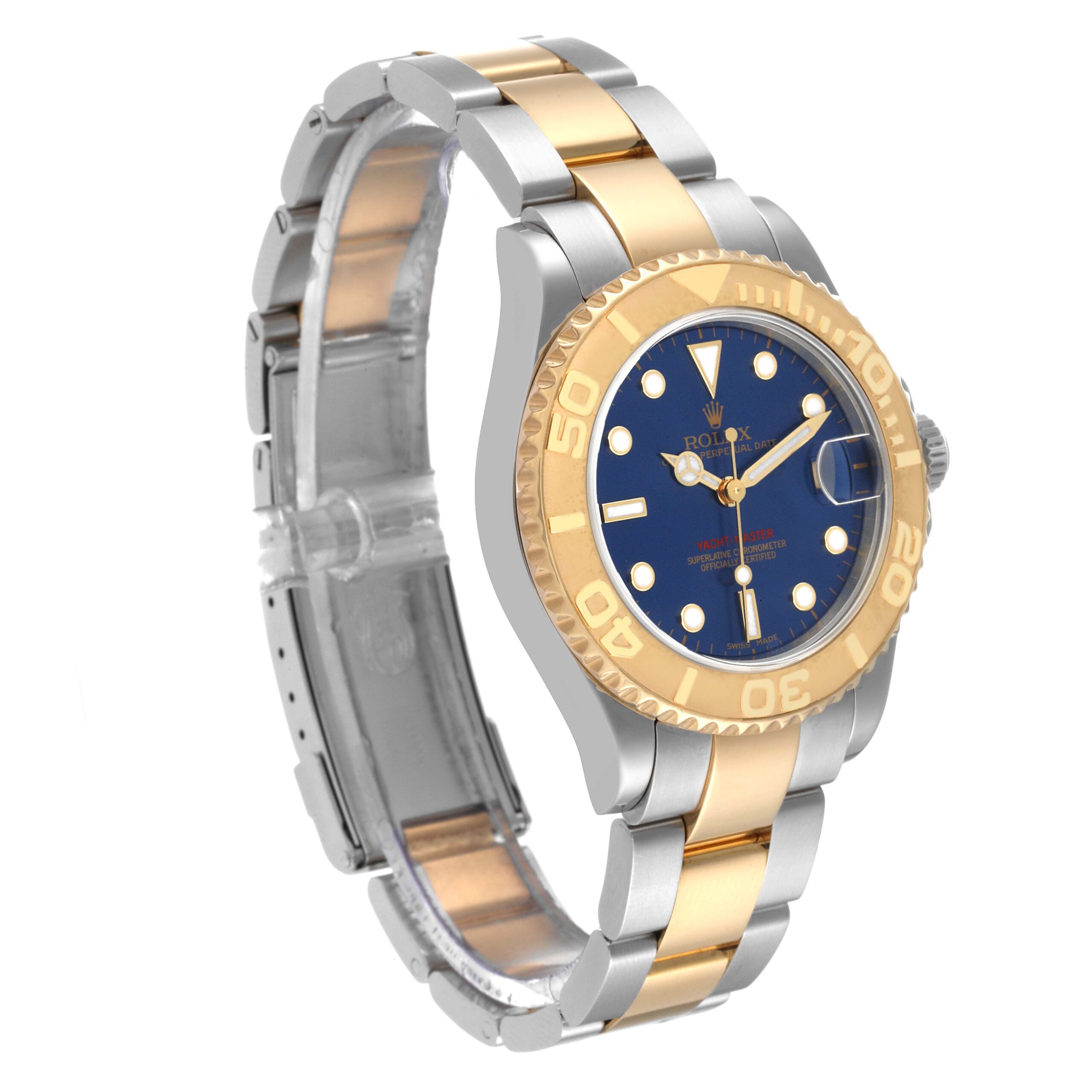 Rolex Yachtmaster Midsize 35mm Steel Yellow Gold Mens Watch 168623 Box Papers