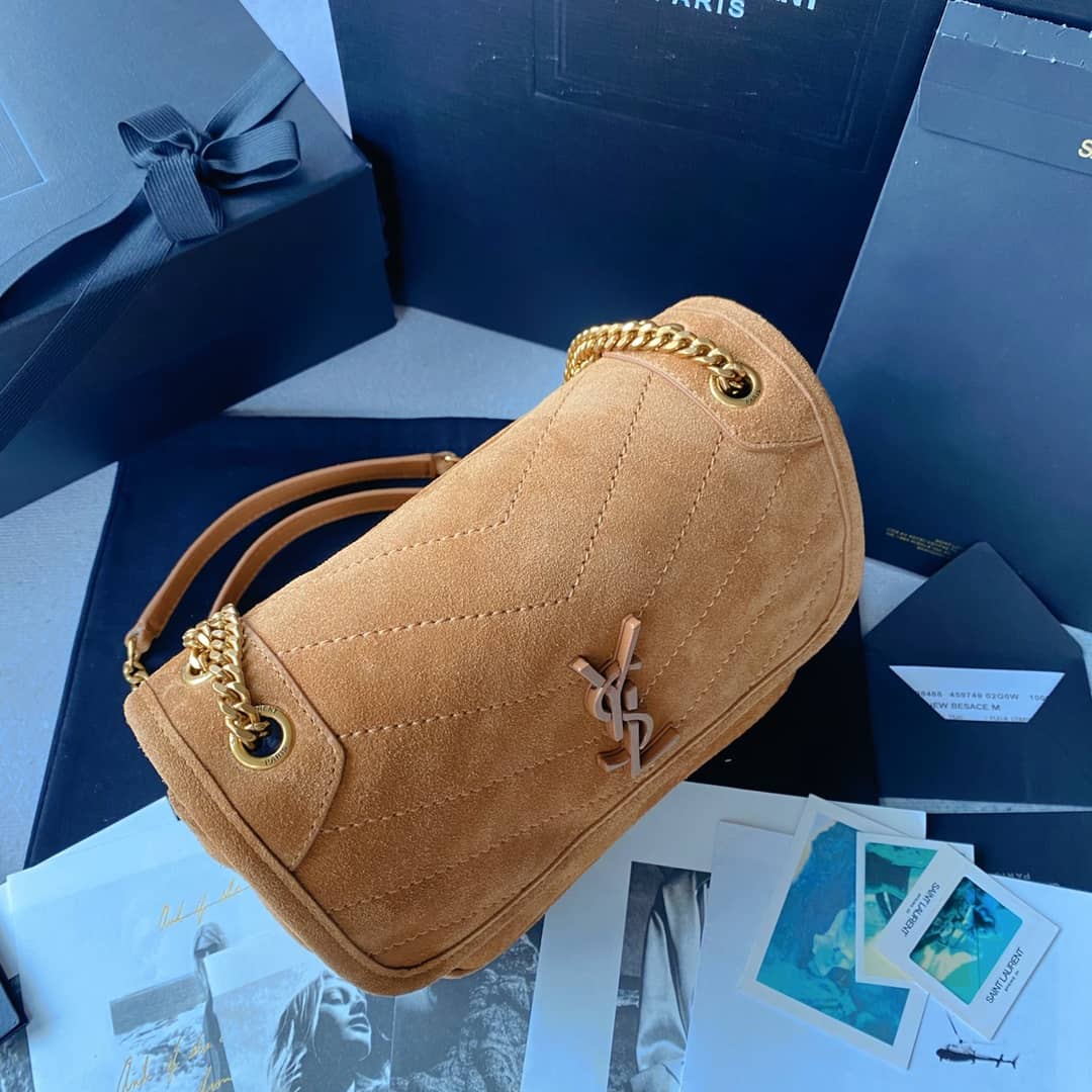 YSL Dupes Bags Niki Small In Suede Leather Caramel Bag(ColaReps)