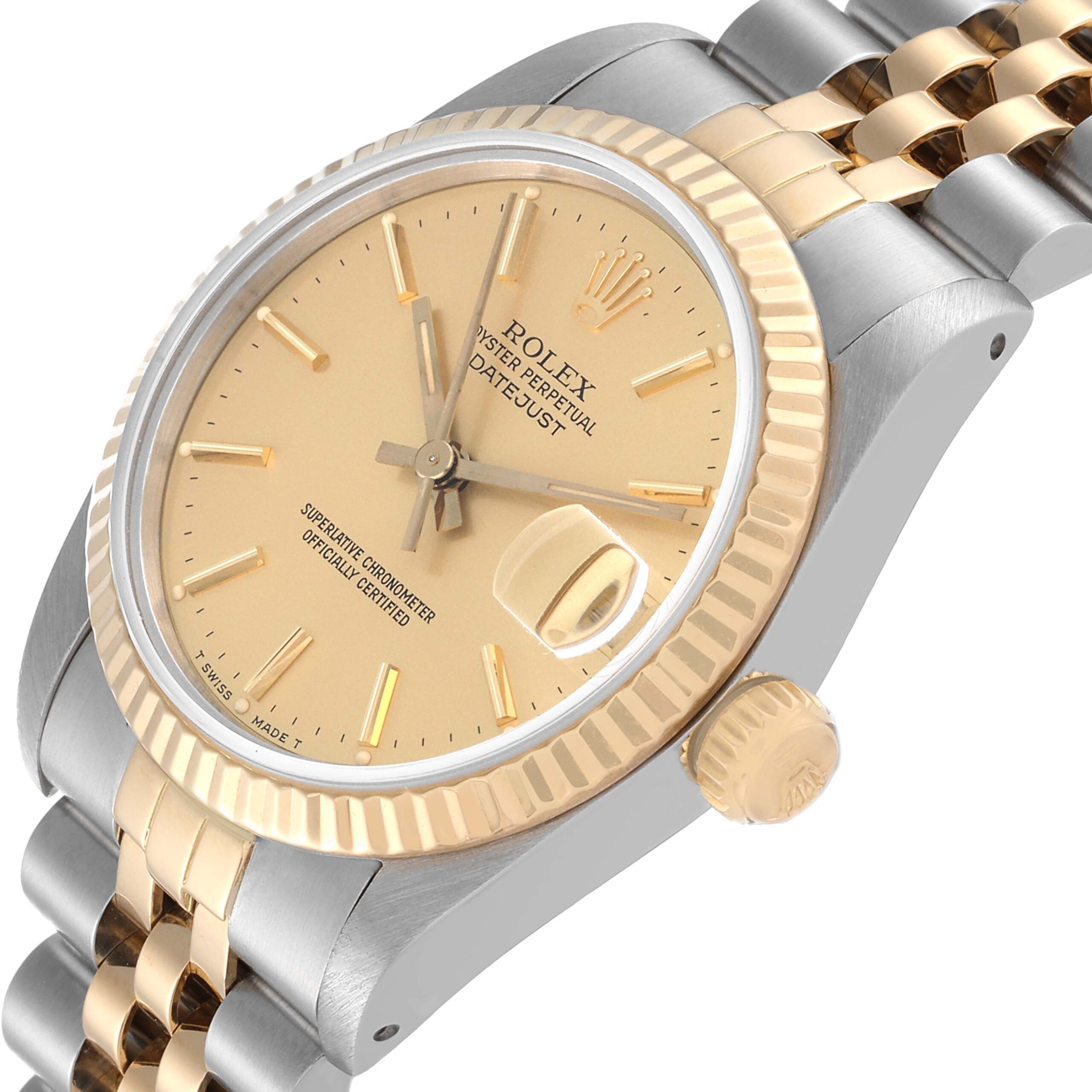 Rolex Datejust Midsize Steel Yellow Gold Ladies Watch 68273 Box Papers