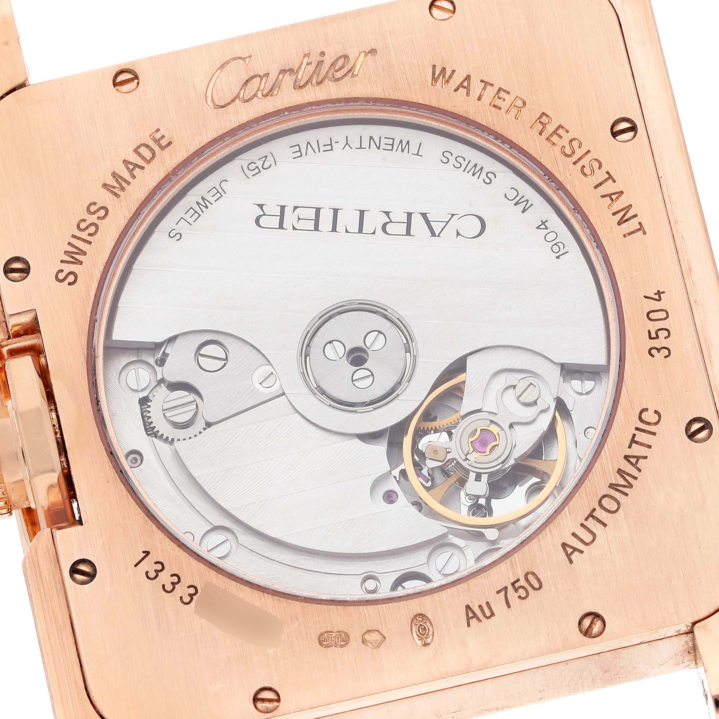 Cartier Tank Anglaise Large 18K Rose Gold Diamond Watch WT100004 Box Papers