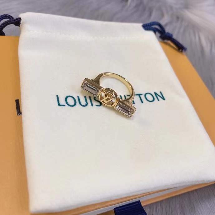 LV Retro Double Rhinestone Ring