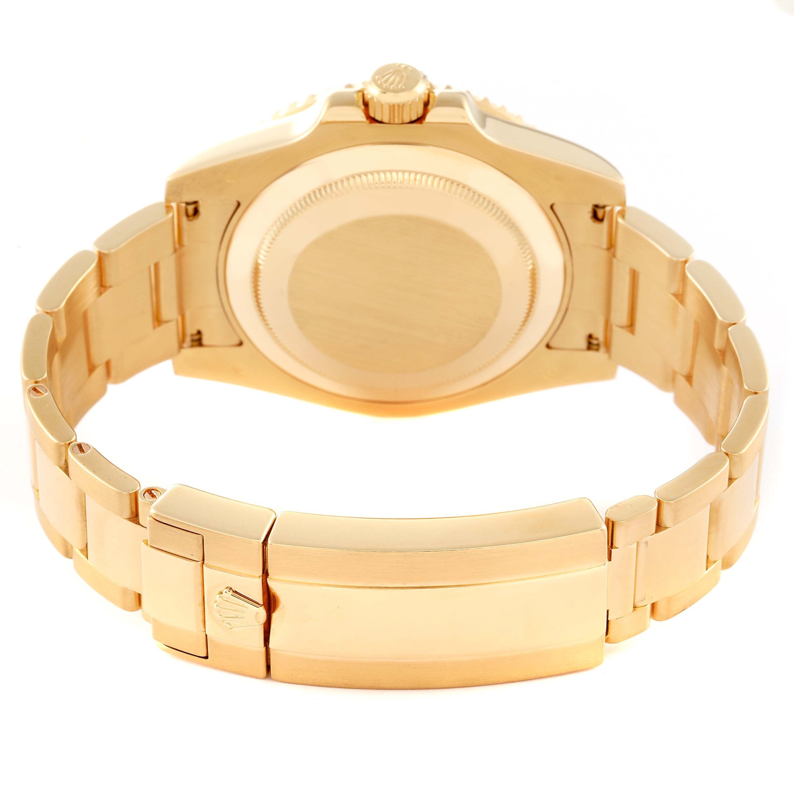 Rolex Submariner Yellow Gold Blue Dial Ceramic Bezel Mens Watch 116618