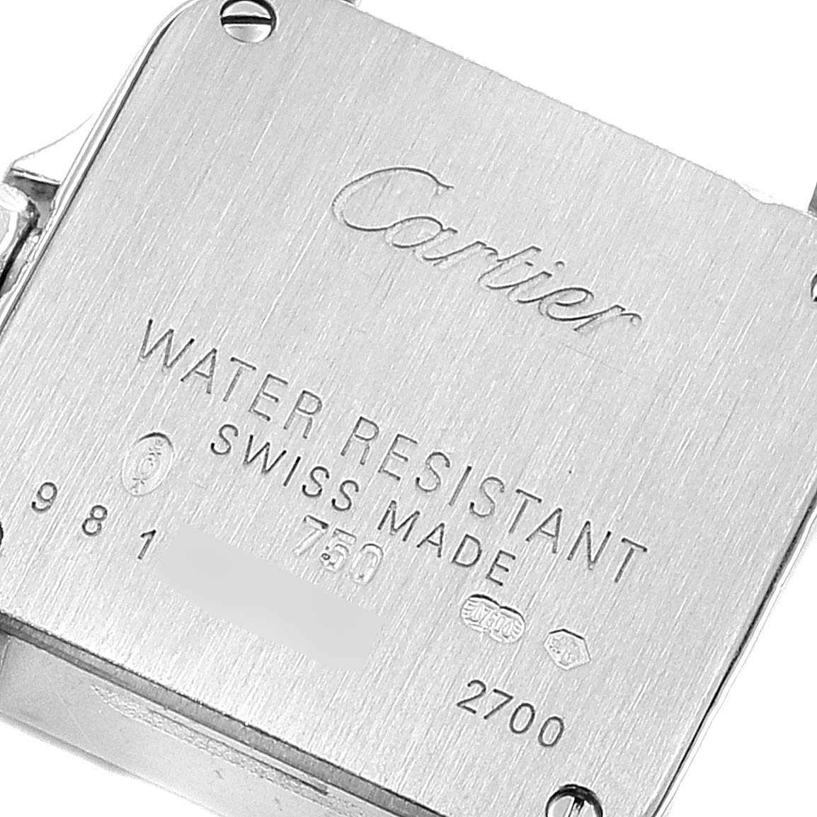 Cartier Santos Demoiselle White Gold Diamond Ladies Watch WF9005Y8 Box Papers