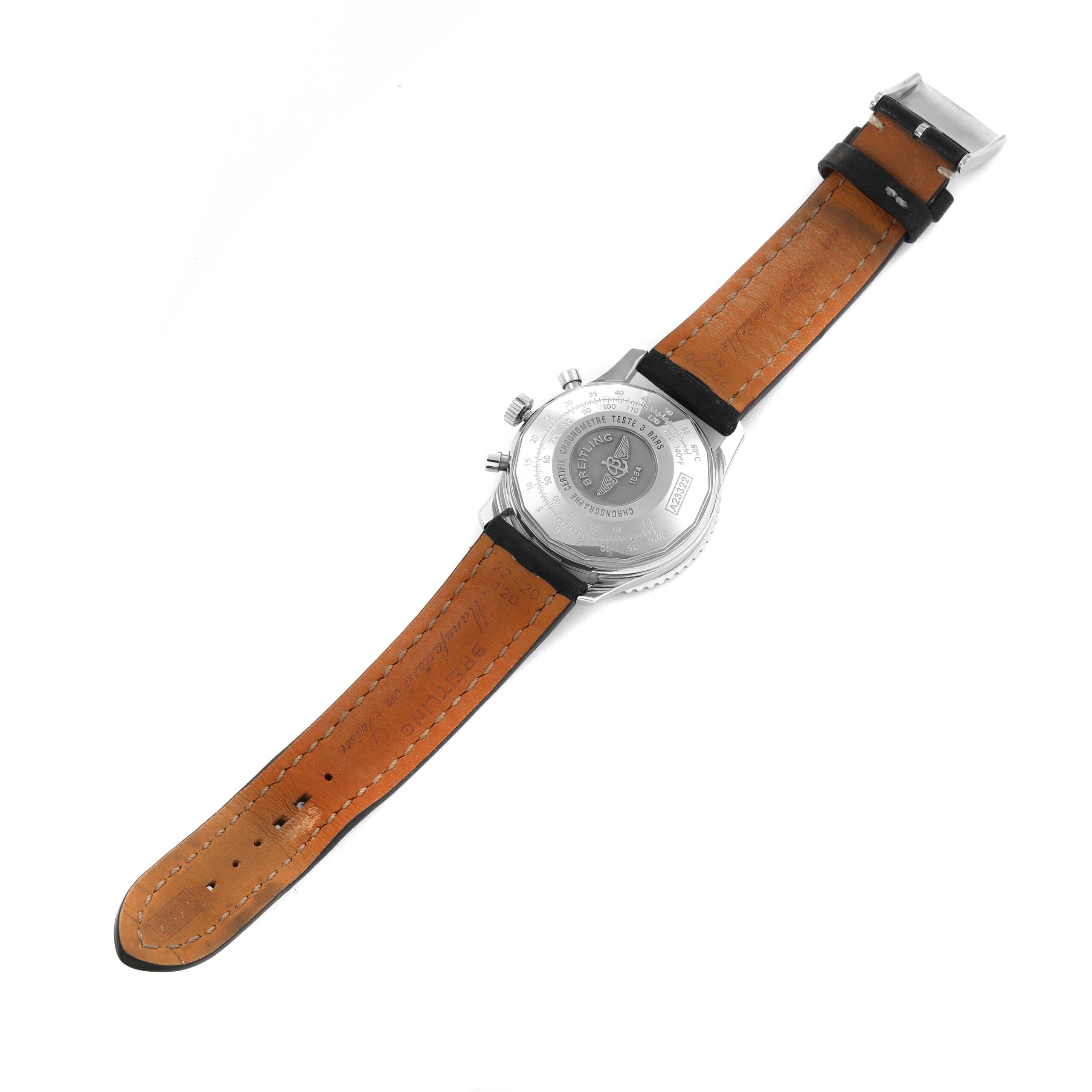 Breitling Navitimer Black Dial Chronograph Steel Mens Watch A23322 Box Papers