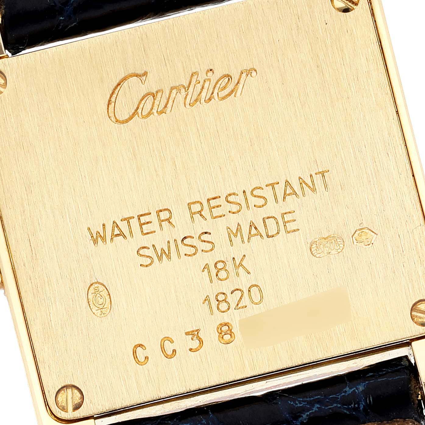 Cartier Tank Francaise Yellow Gold Blue Strap Ladies Watch W5000256