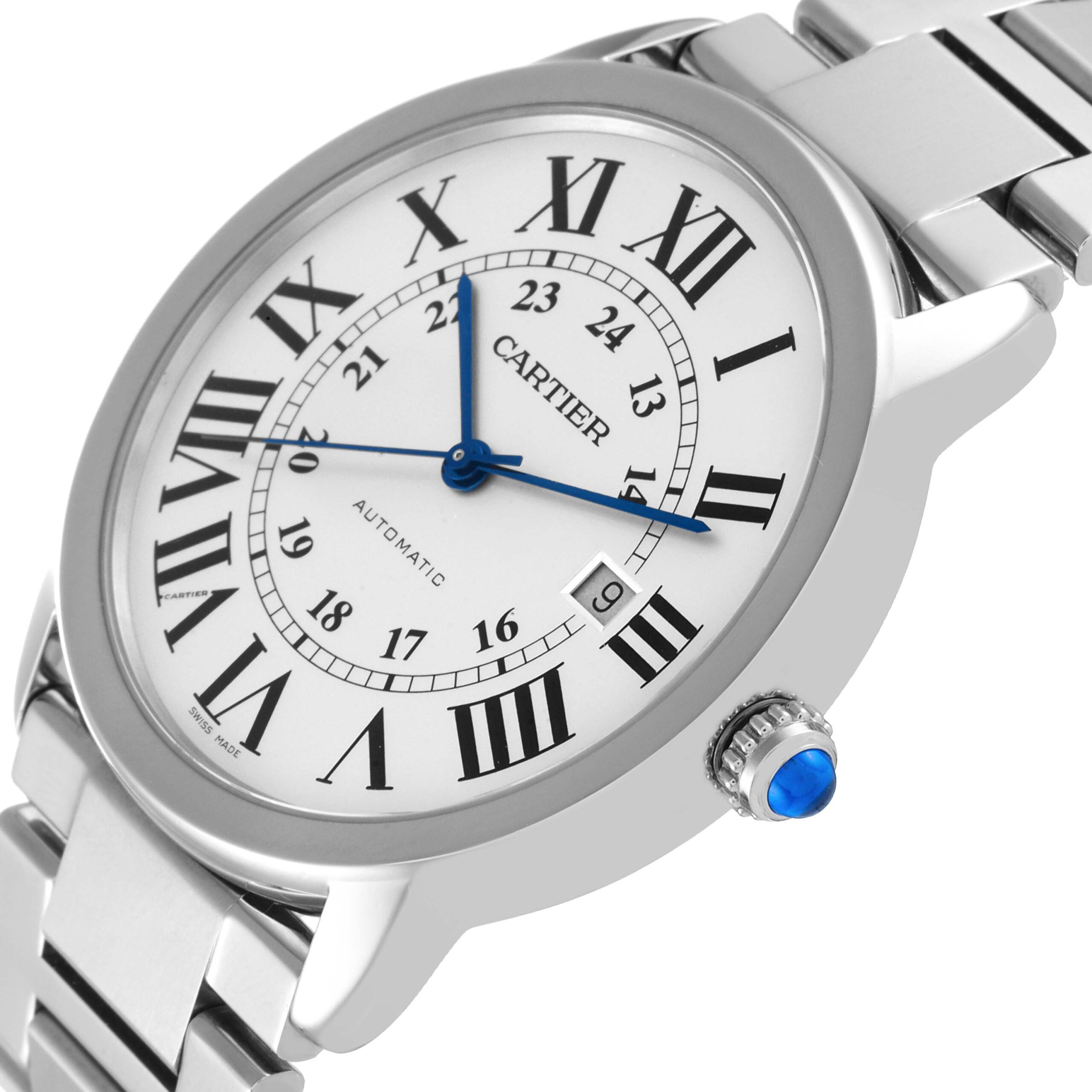 Cartier Ronde Solo XL Silver Dial Automatic Steel Mens Watch W6701011
