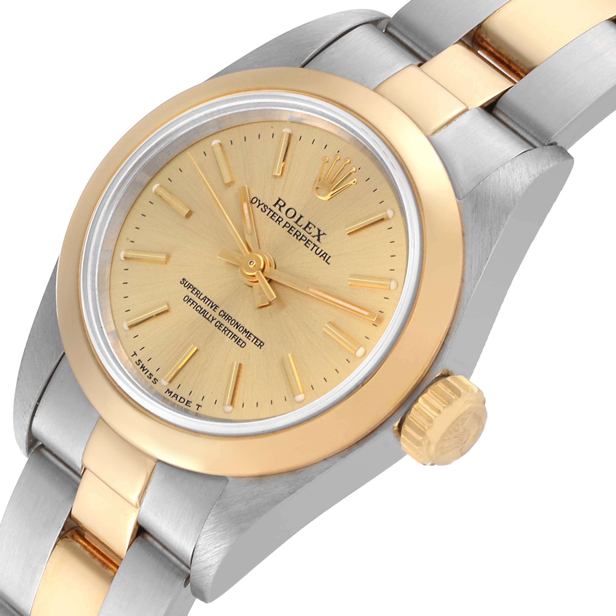 Rolex Oyster Perpetual NonDate Steel Yellow Gold Ladies Watch 67183
