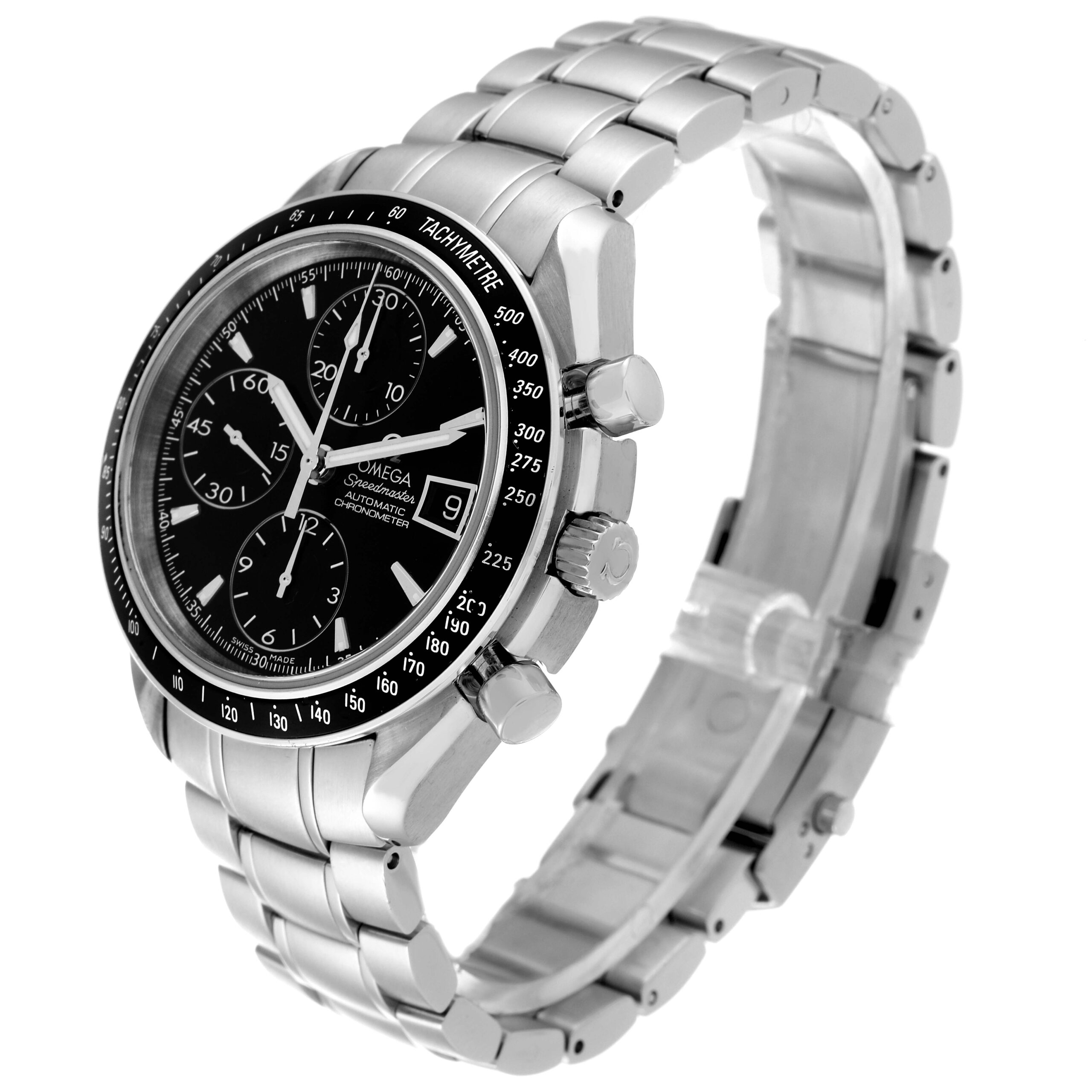 Omega Speedmaster Date Chronograph Black Dial Mens Watch 3210.50.00 Box Card