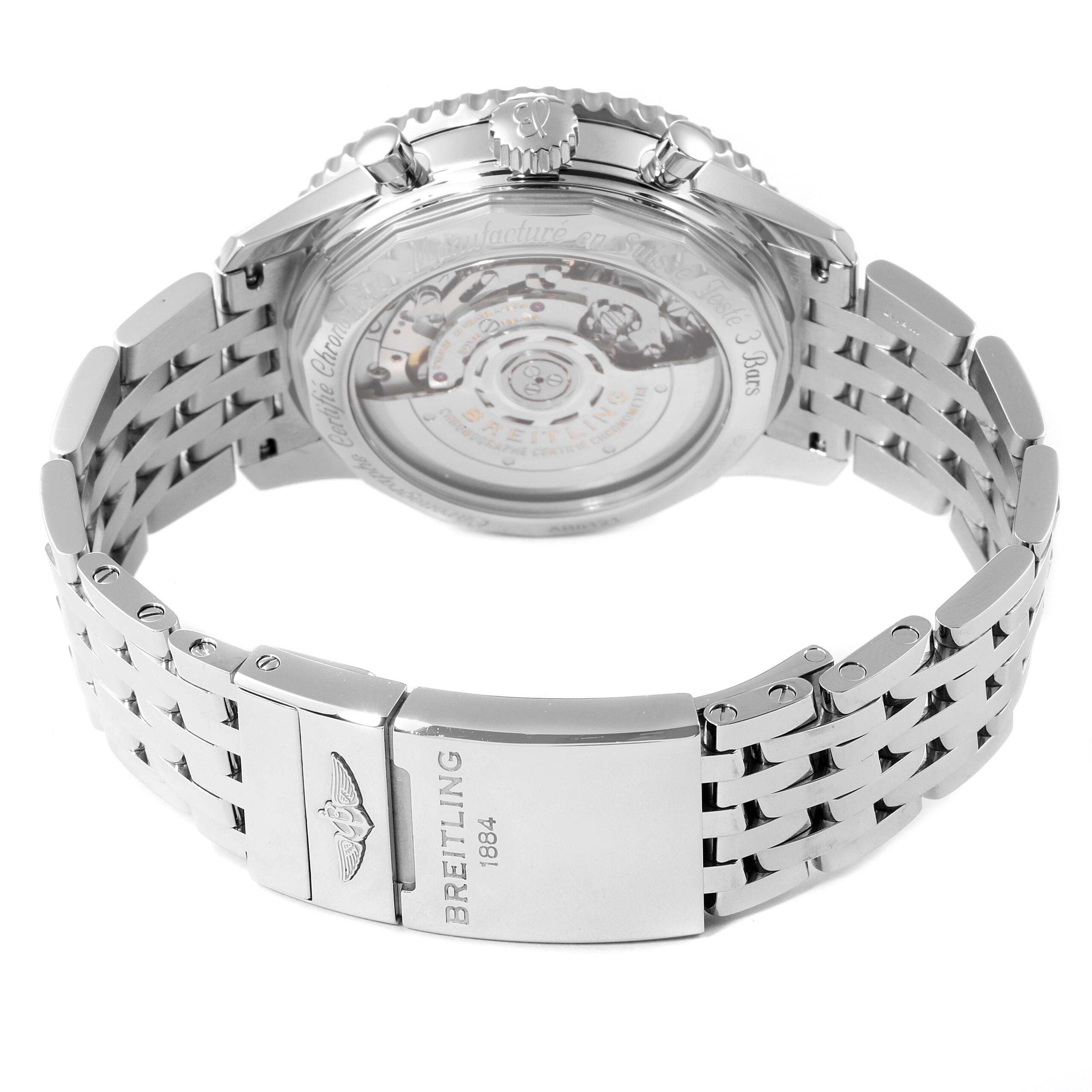 Breitling Navitimer 01 Blue Dial Steel Mens Watch AB0121 Box Card