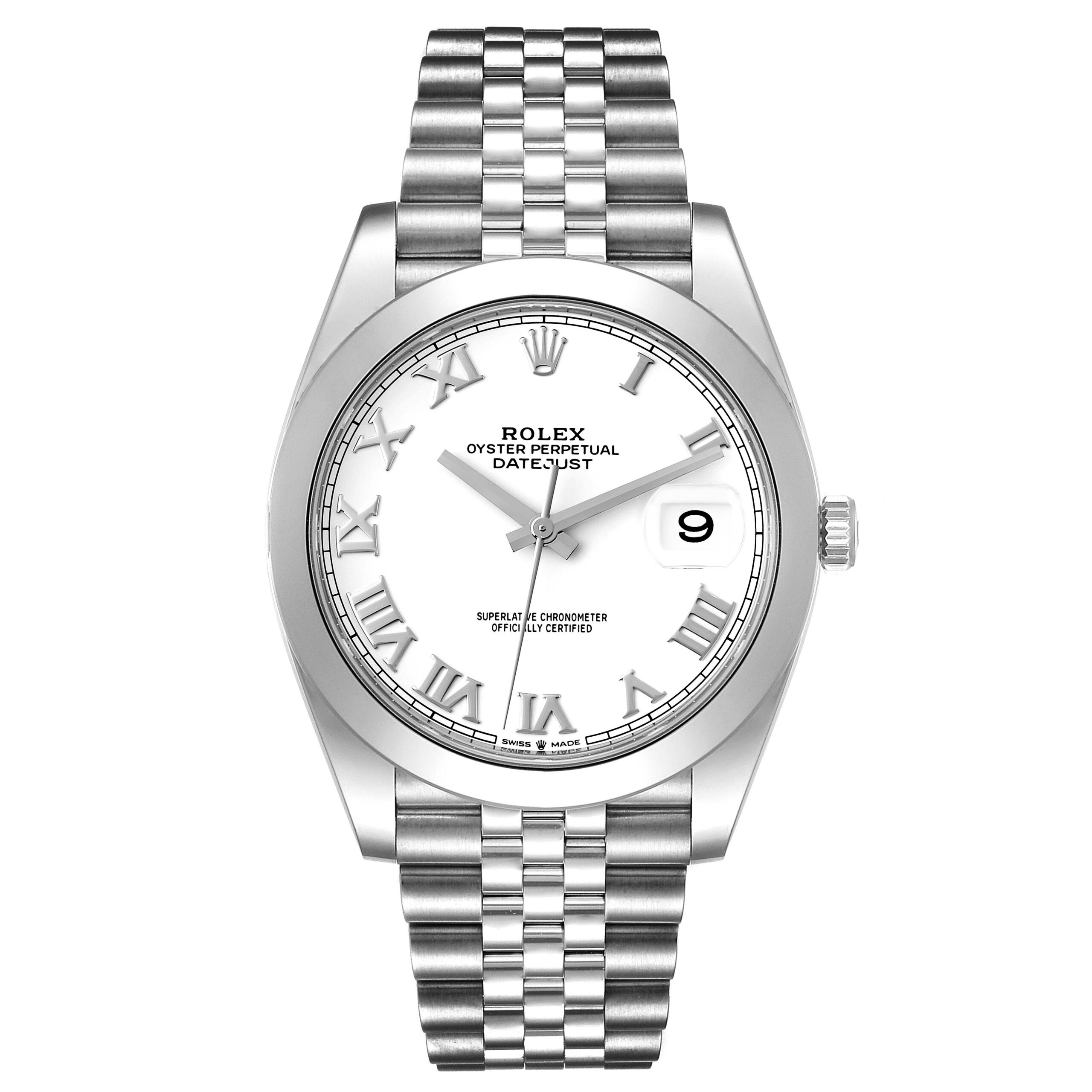 Rolex Datejust 41 White Dial Stainless Steel Mens Watch 126300 Unworn