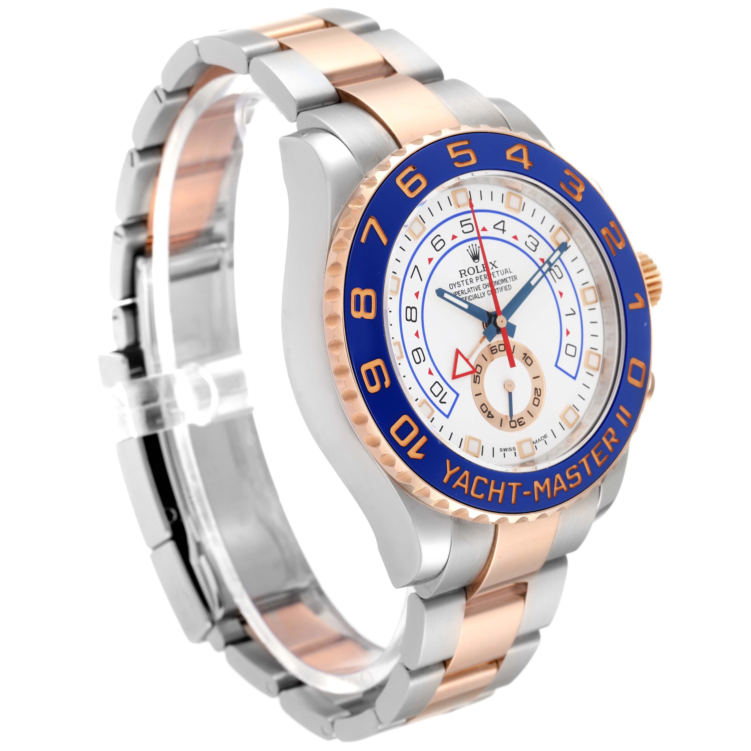 Rolex Yachtmaster II Steel Rose Gold Mens Watch 116681 Box Card