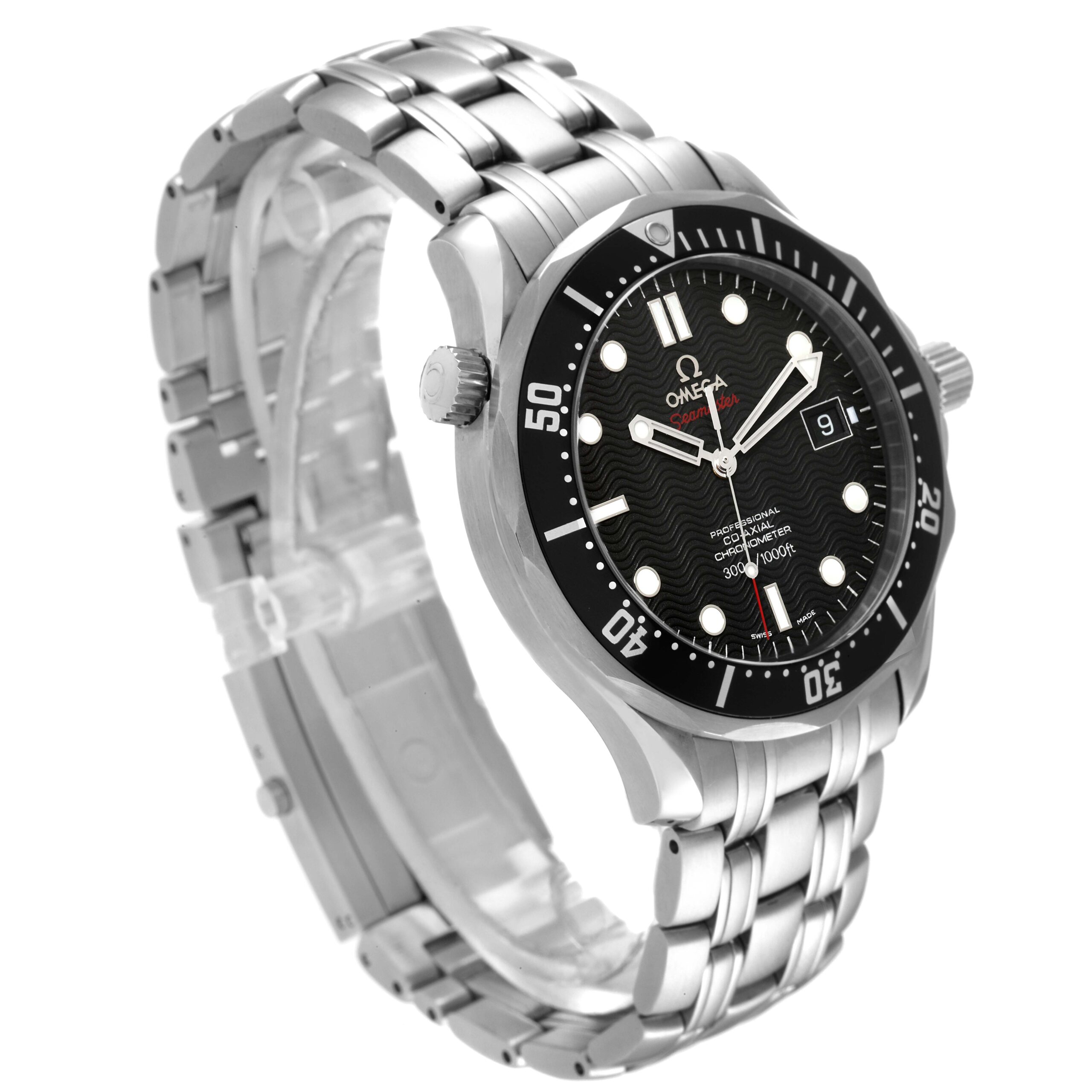 Omega Seamaster Black Dial Steel Mens Watch 212.30.41.20.01.002 Box Card