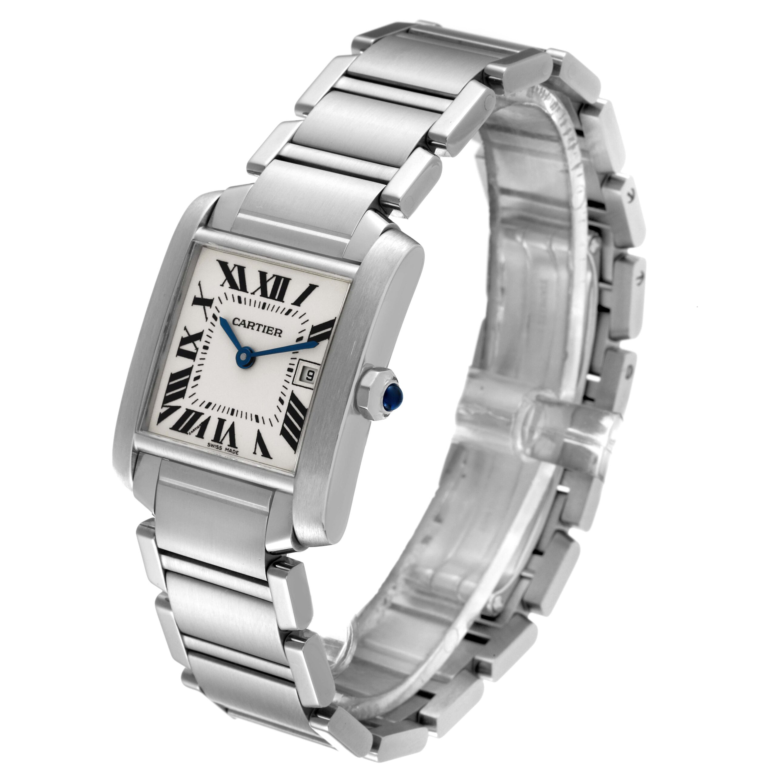 Cartier Tank Francaise Midsize Silver Dial Steel Ladies Watch W51003Q3