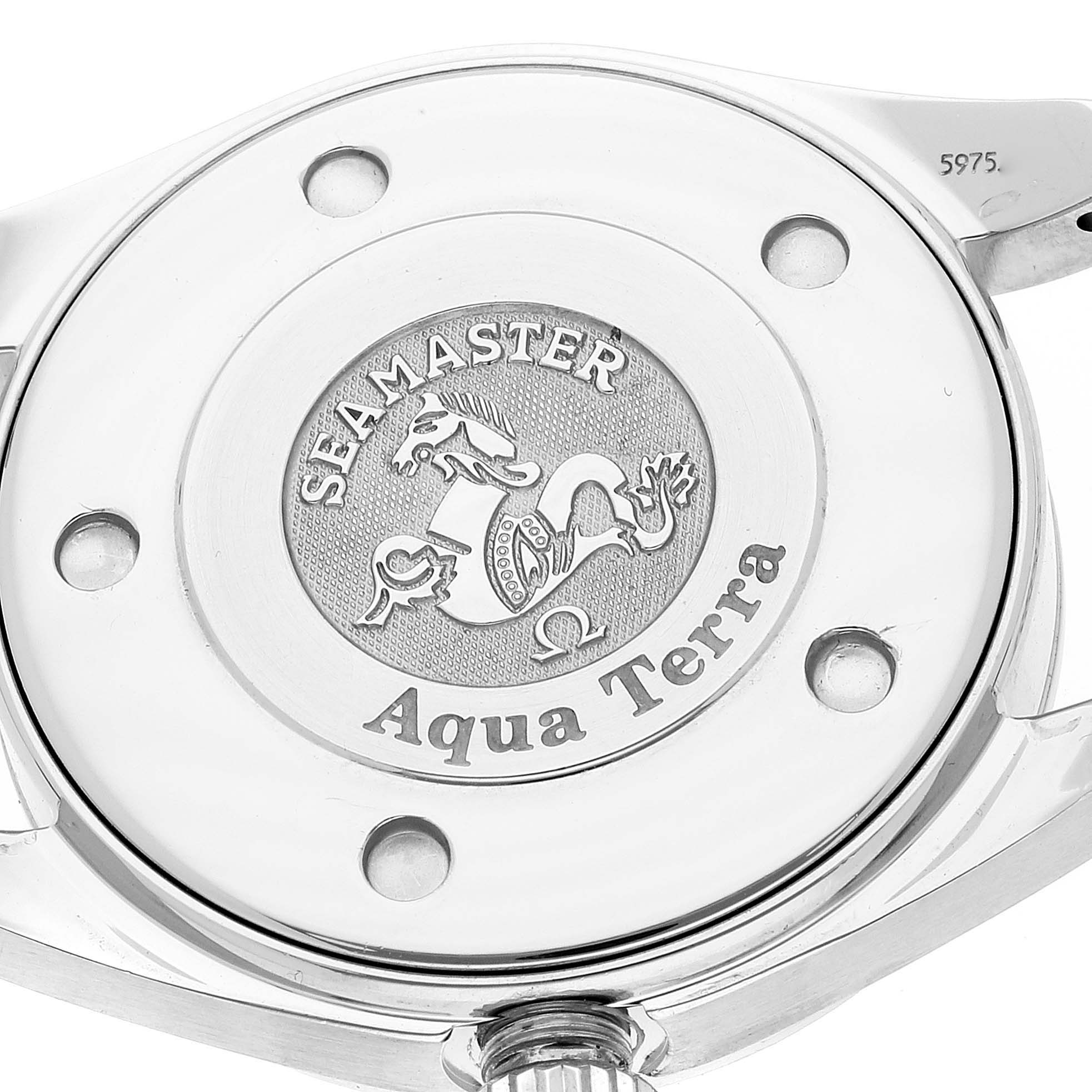 Omega Seamaster Aqua Terra Mother of Pearl Diamond Steel Ladies Watch 2579.75.00 Box Card