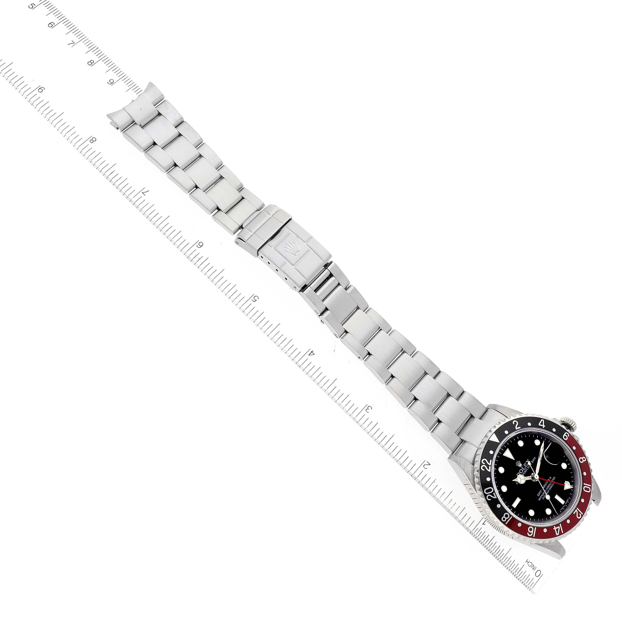 Rolex GMT Master II Black Red Coke Bezel Error Dial Mens Watch 16710 Box Papers