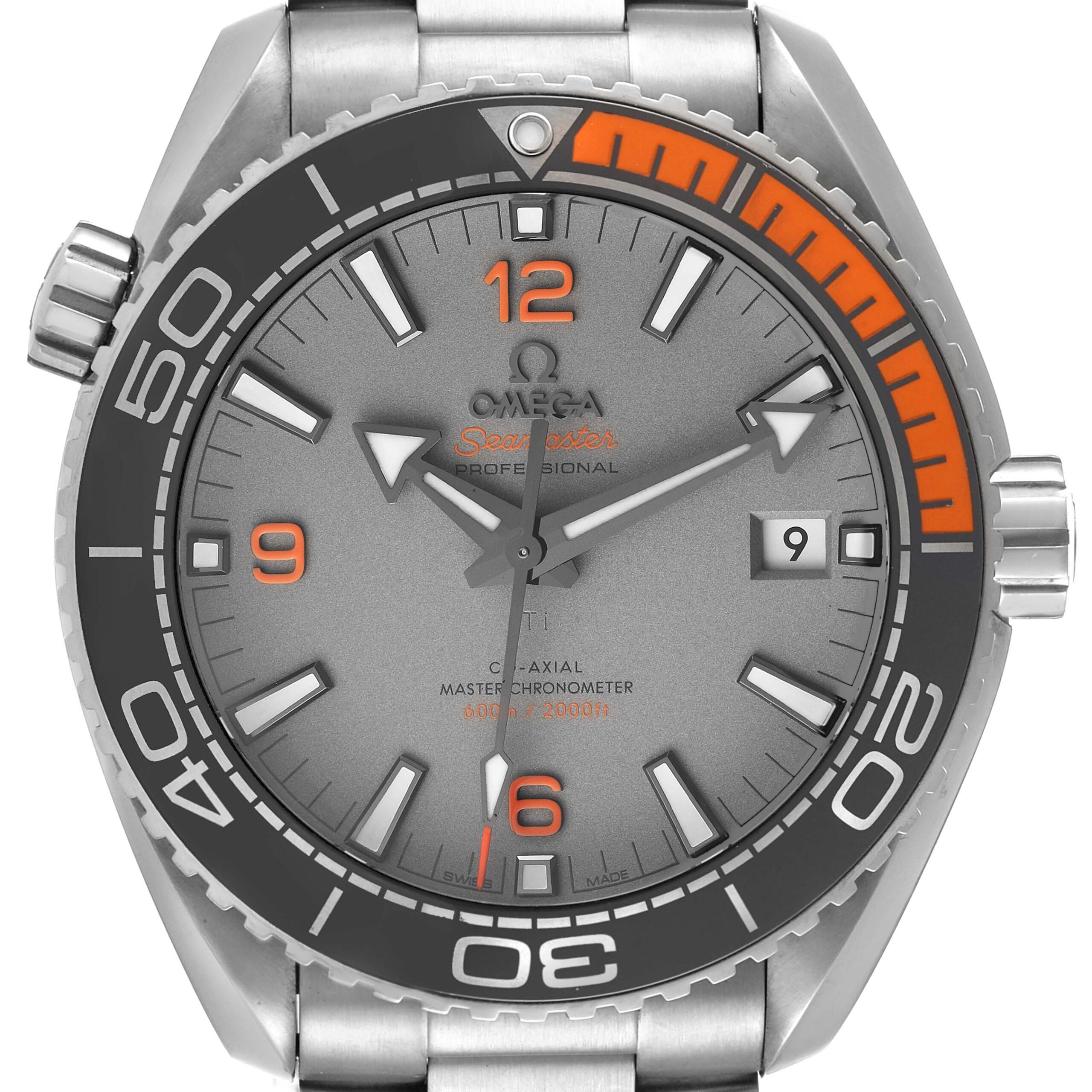 Omega Planet Ocean Co-Axial Titanium Mens Watch 215.90.44.21.99.001 Box Card