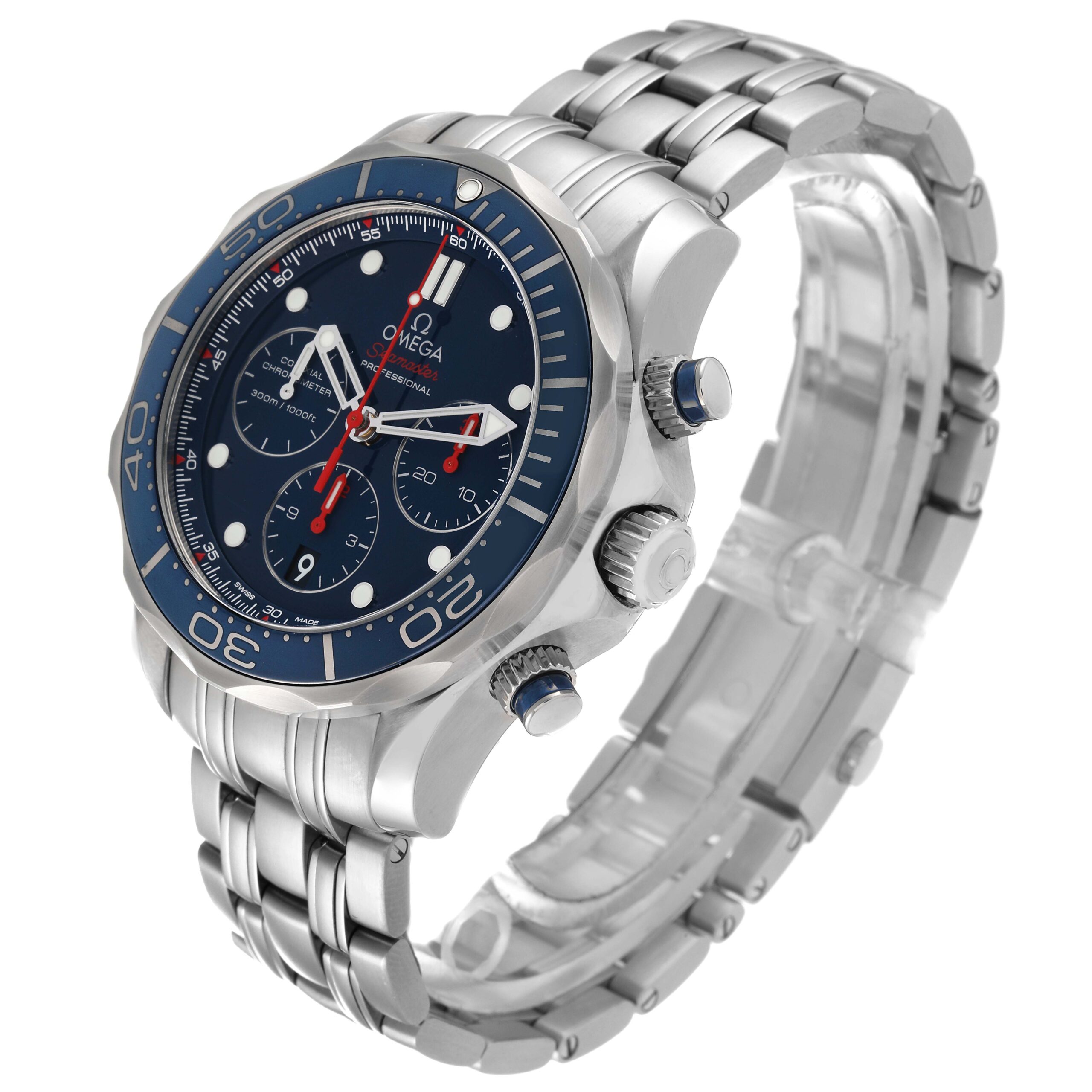 Omega Seamaster Diver Chronograph Steel Mens Watch 212.30.44.50.03.001 Box Card