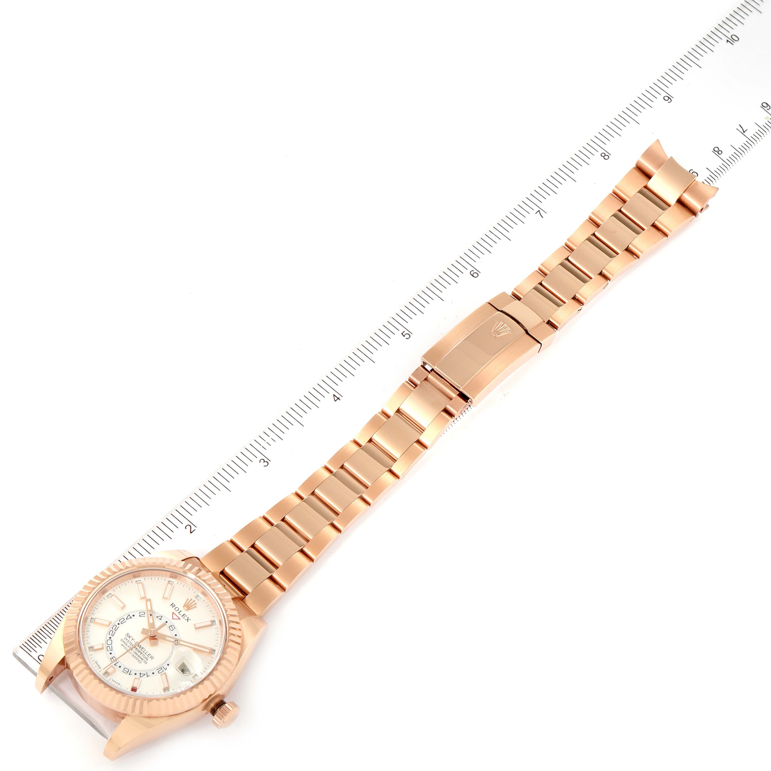 Rolex Sky-Dweller Rose Gold White Dial Mens Watch 326935 Box Card
