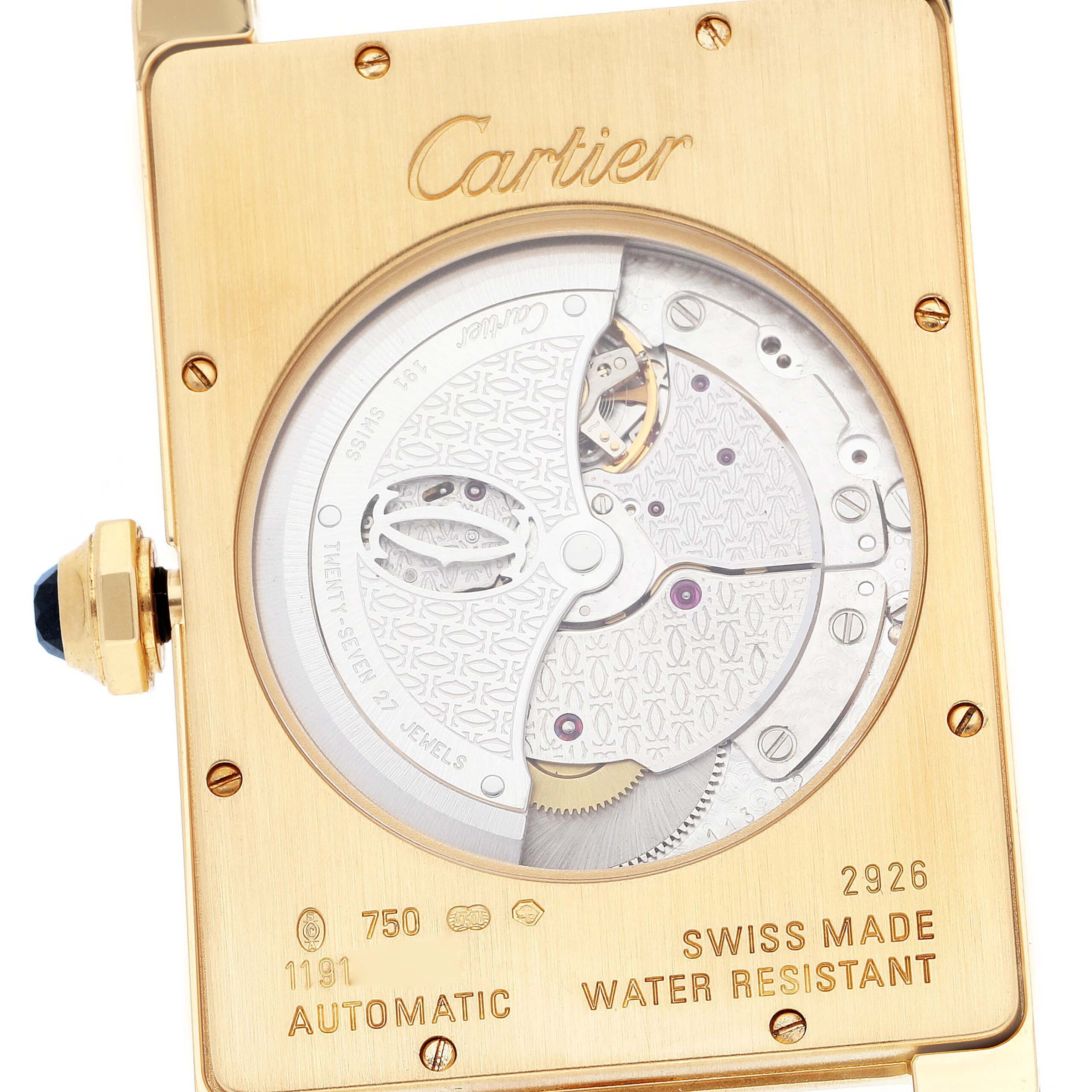 Cartier Tank Americaine Yellow Gold Automatic Mens Watch W2609756