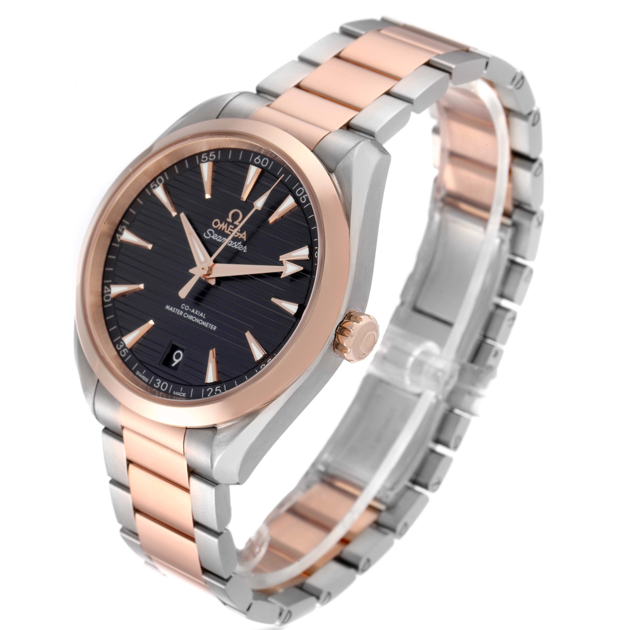 Omega Aqua Terra 41 Steel Rose Gold Mens Watch 220.20.41.21.06.001 Box Card