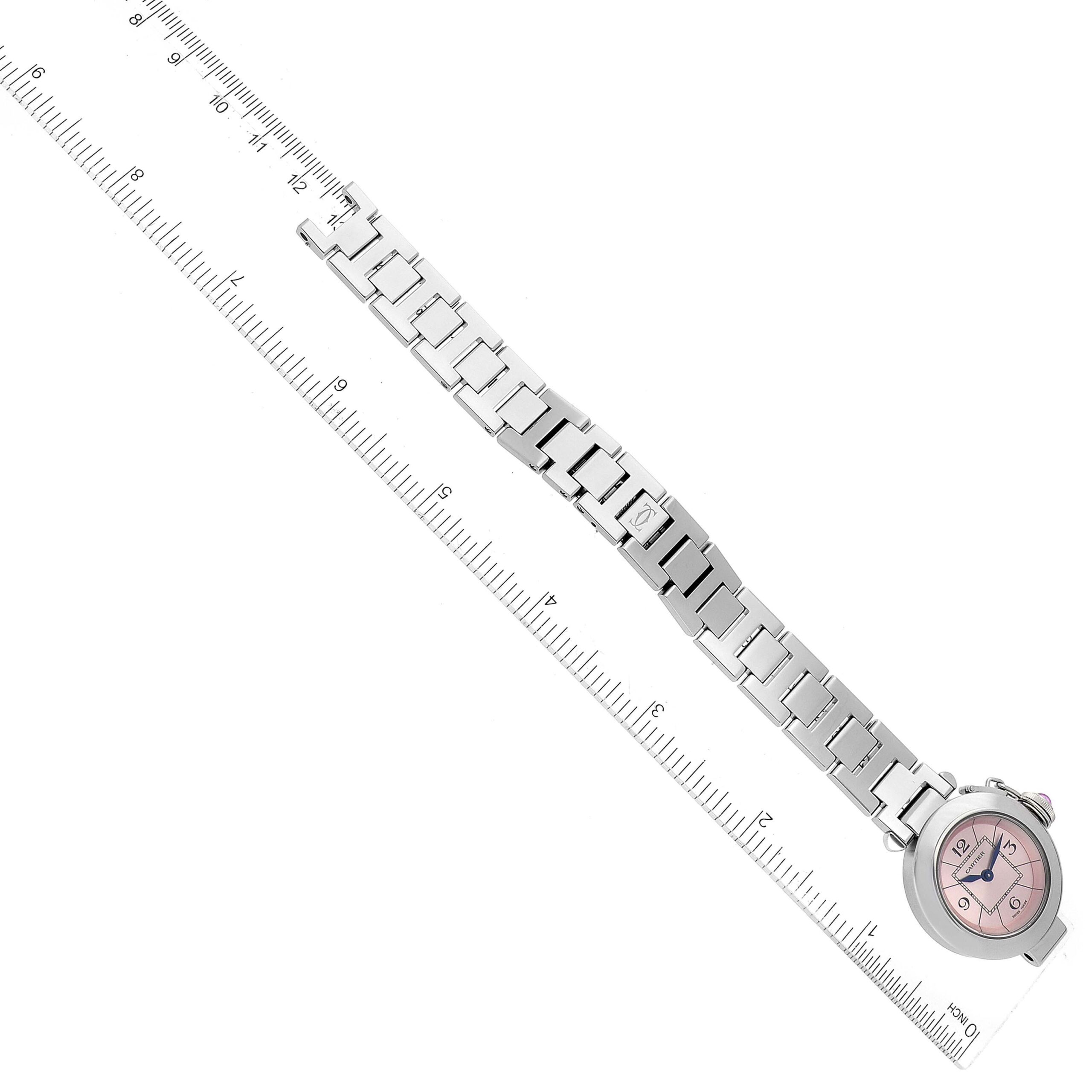 Cartier Miss Pasha Steel Pink Dial Ladies Watch W3140008