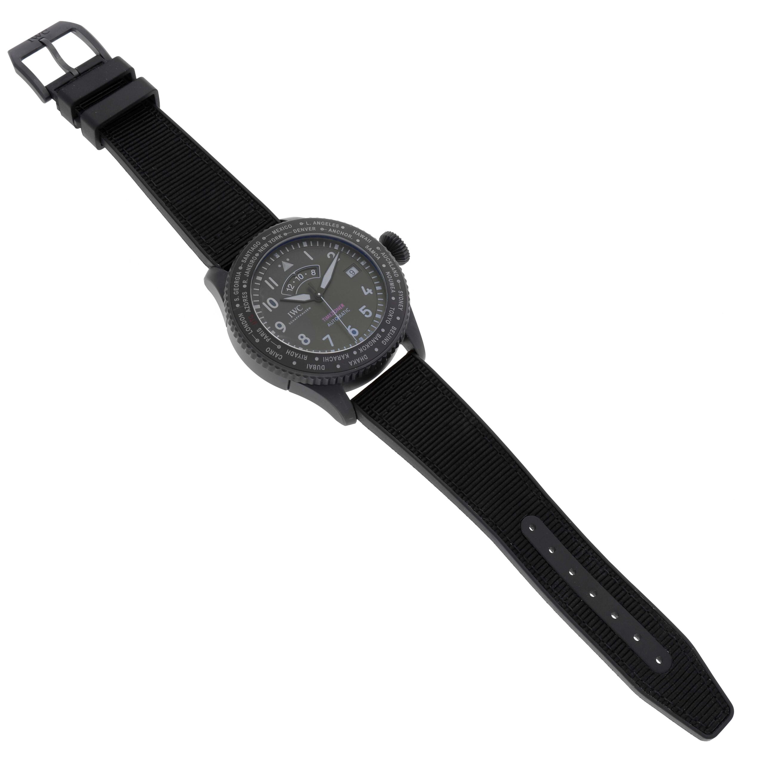 IWC Pilots Timezoner Top Gun Ceratanium Mens Watch IW395505 Box Card