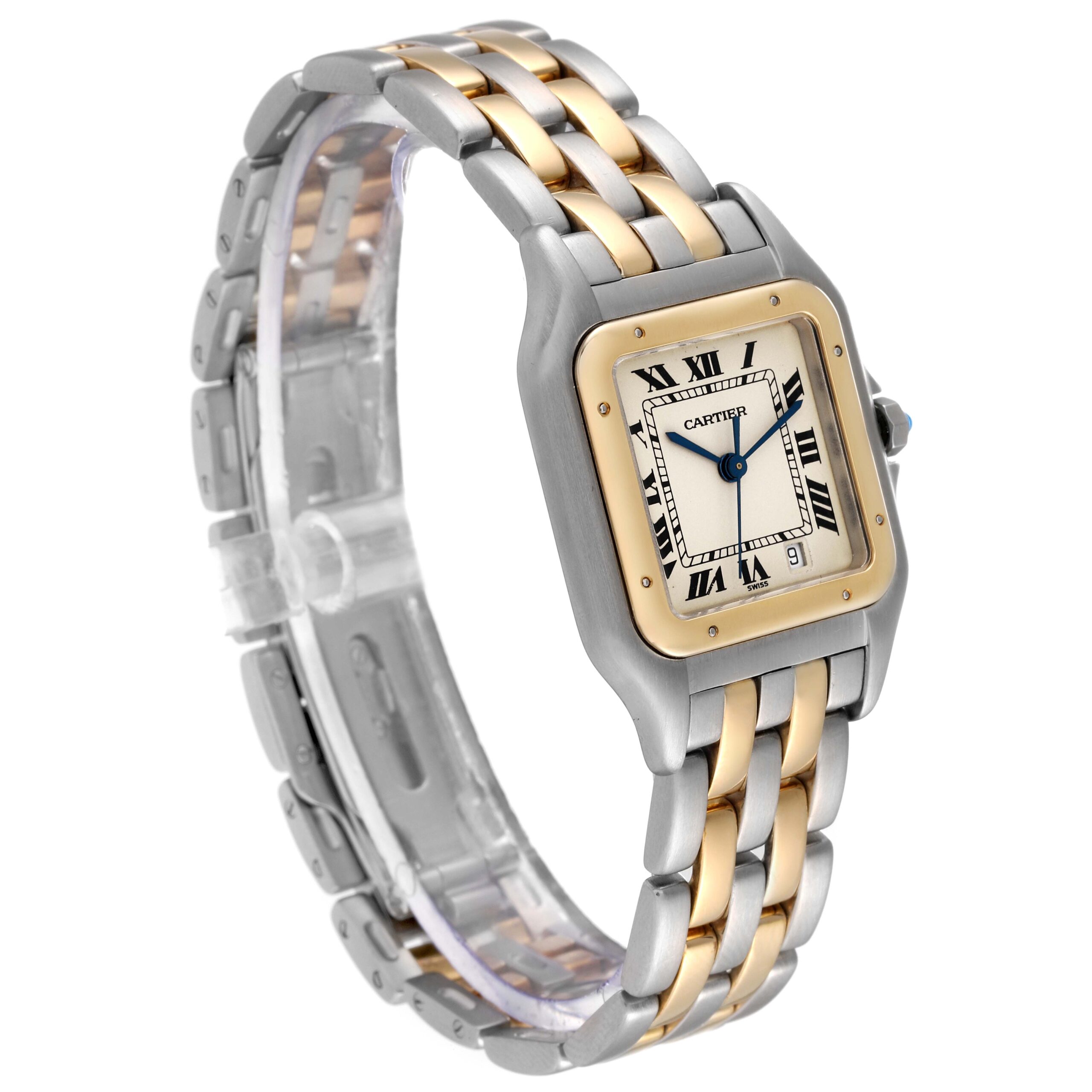 Cartier Panthere Large Steel 18K Yellow Gold Two Row Watch W25028B6