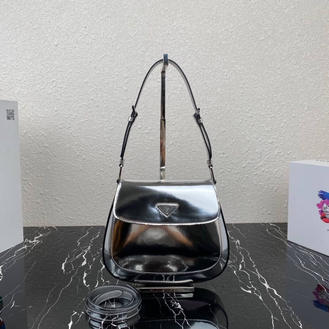 Prada Cleo Bag Dupe Brushed Leather Flap Shoulder Bag