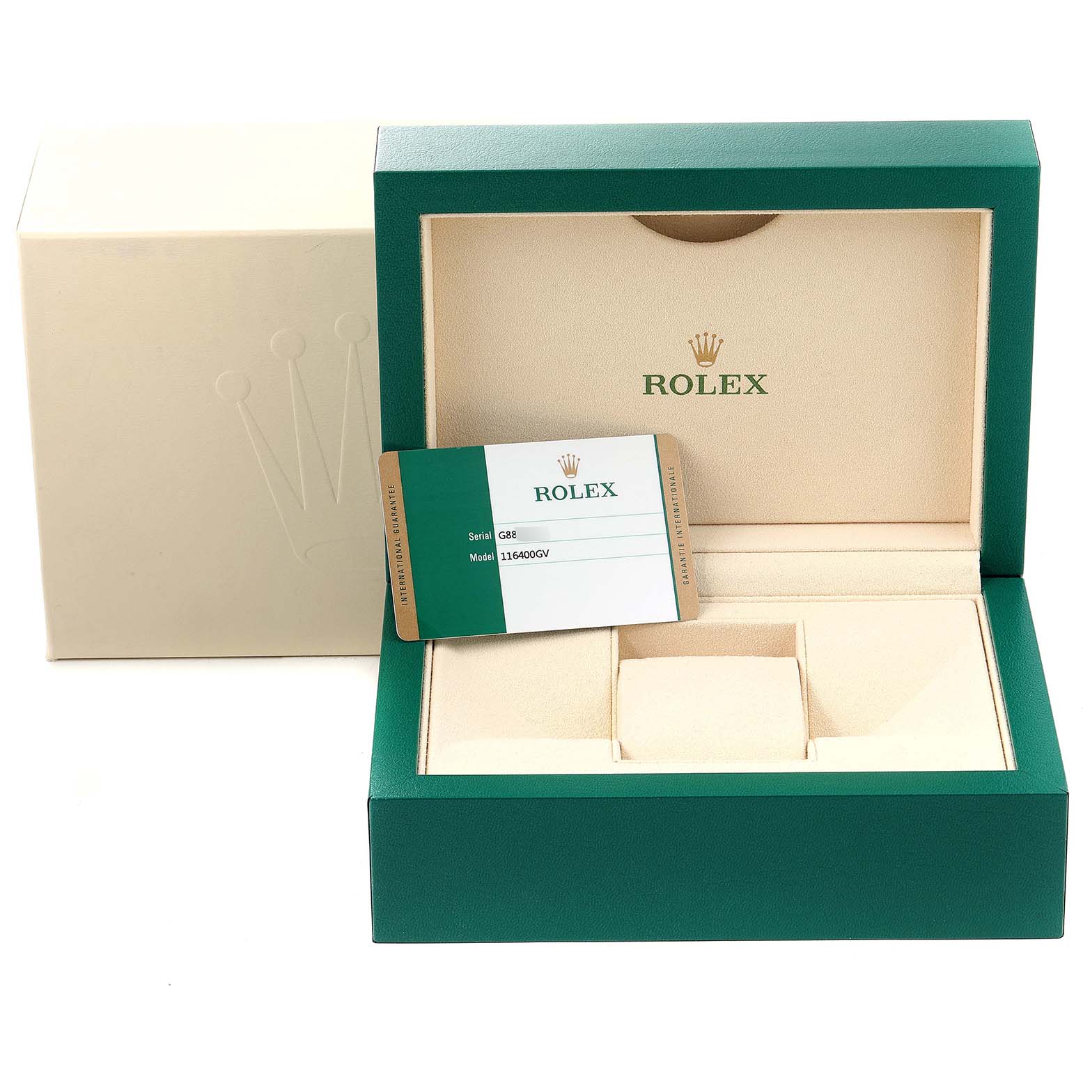 Rolex Milgauss Black Dial Green Crystal Steel Mens Watch 116400V Box Card