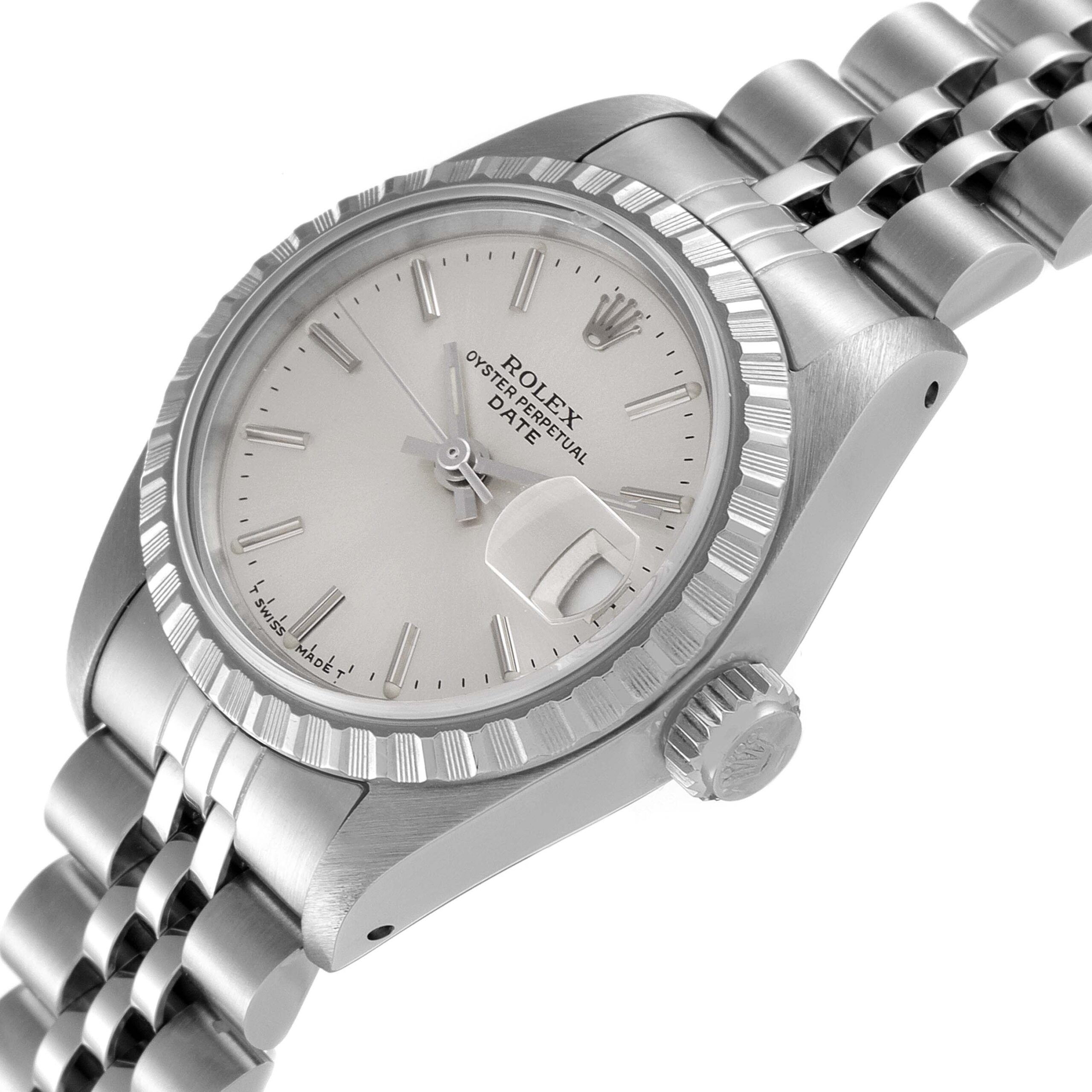 Rolex Date Silver Dial Jubilee Bracelet Steel Ladies Watch 69240