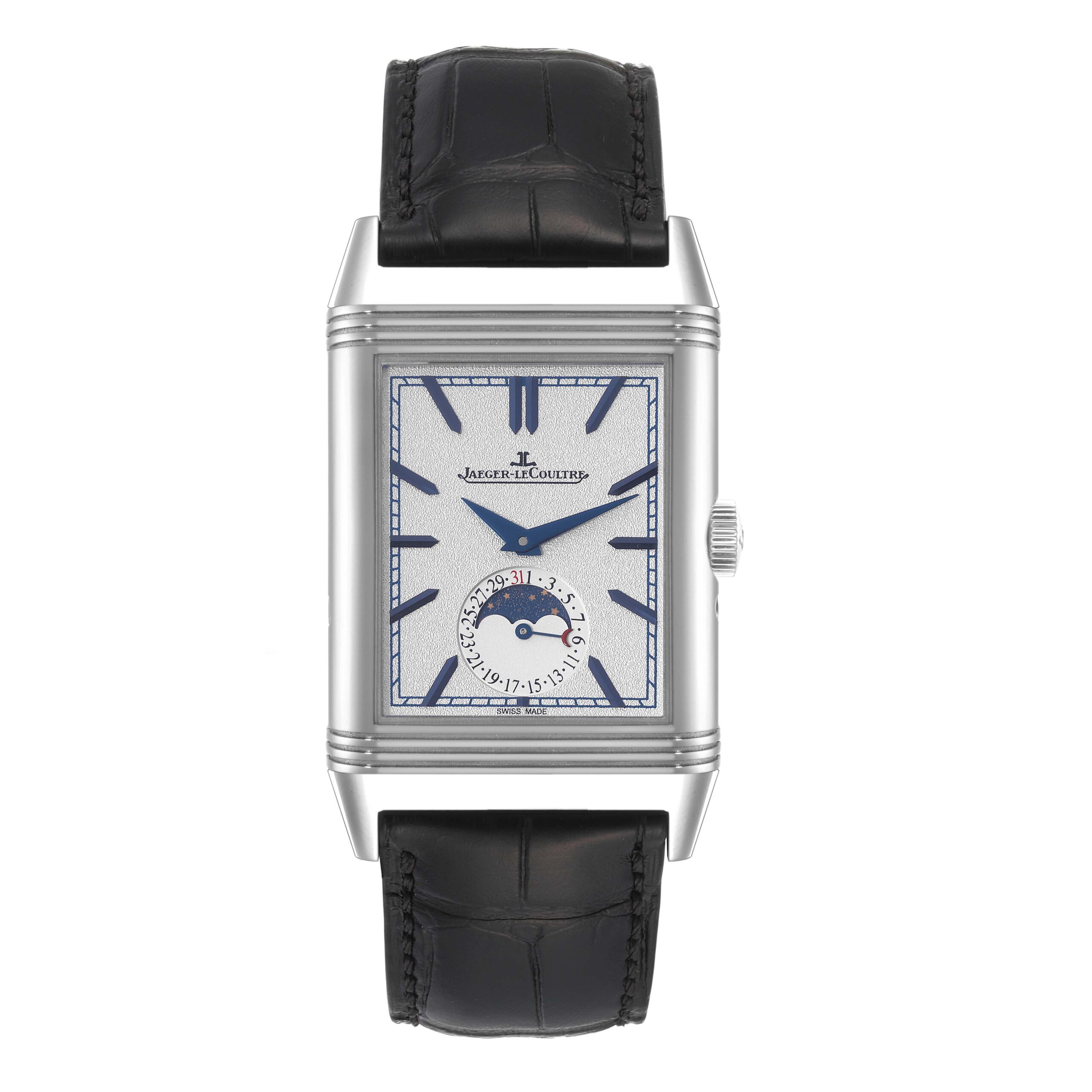 Jaeger LeCoultre Reverso Tribute Duoface Mens Watch 216.8.D3 Q3958420 Box Card