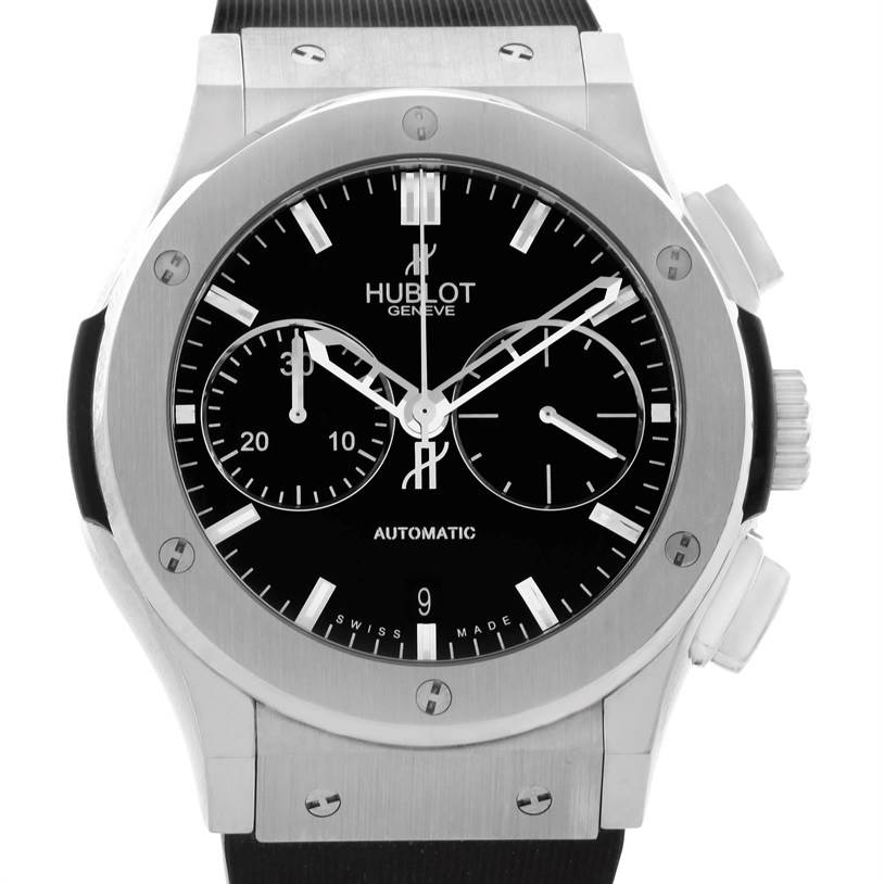 Hublot Classic Fusion Black Dial Rubber Titanium Watch 521.NX.1170.RX