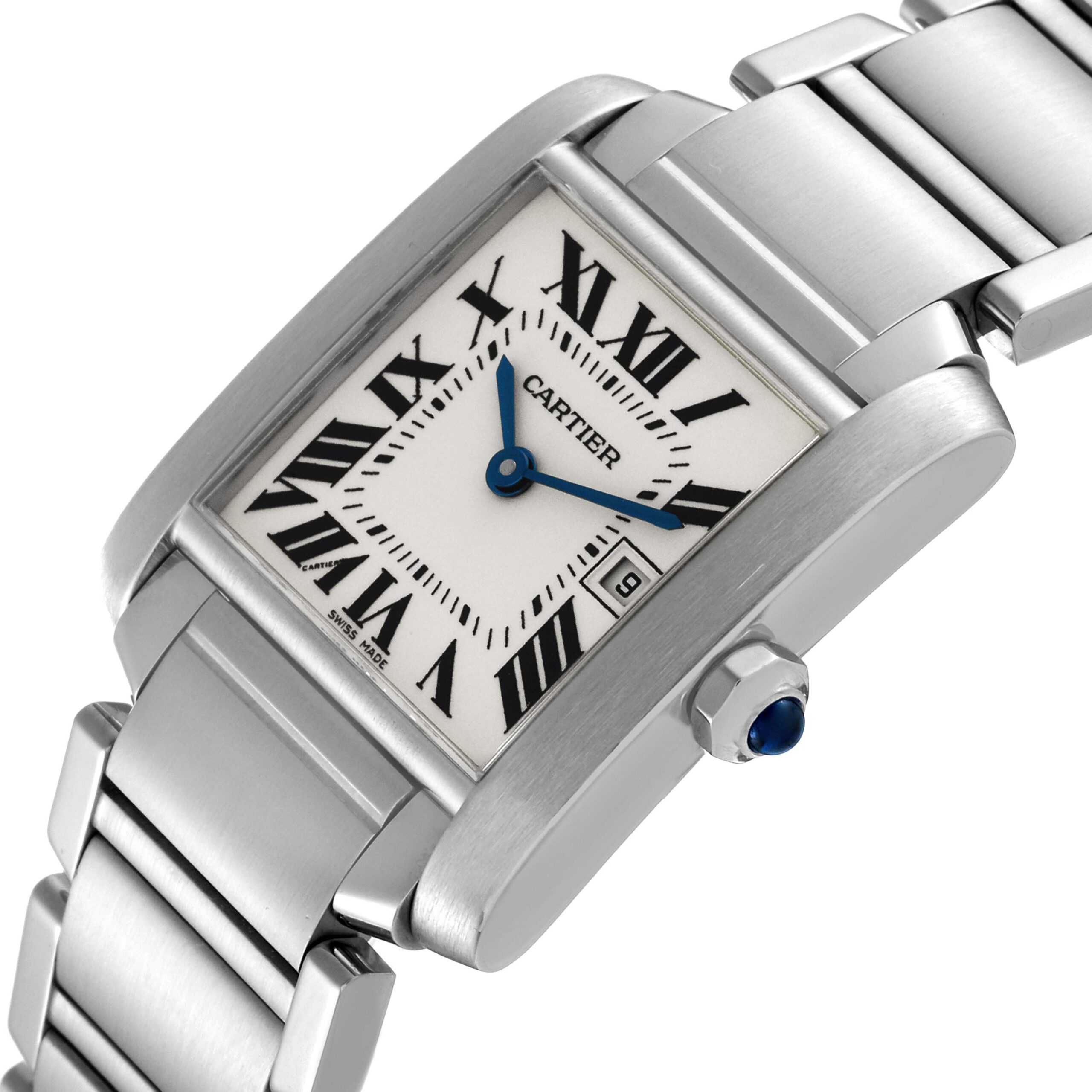 Cartier Tank Francaise Midsize Silver Dial Steel Ladies Watch W51003Q3