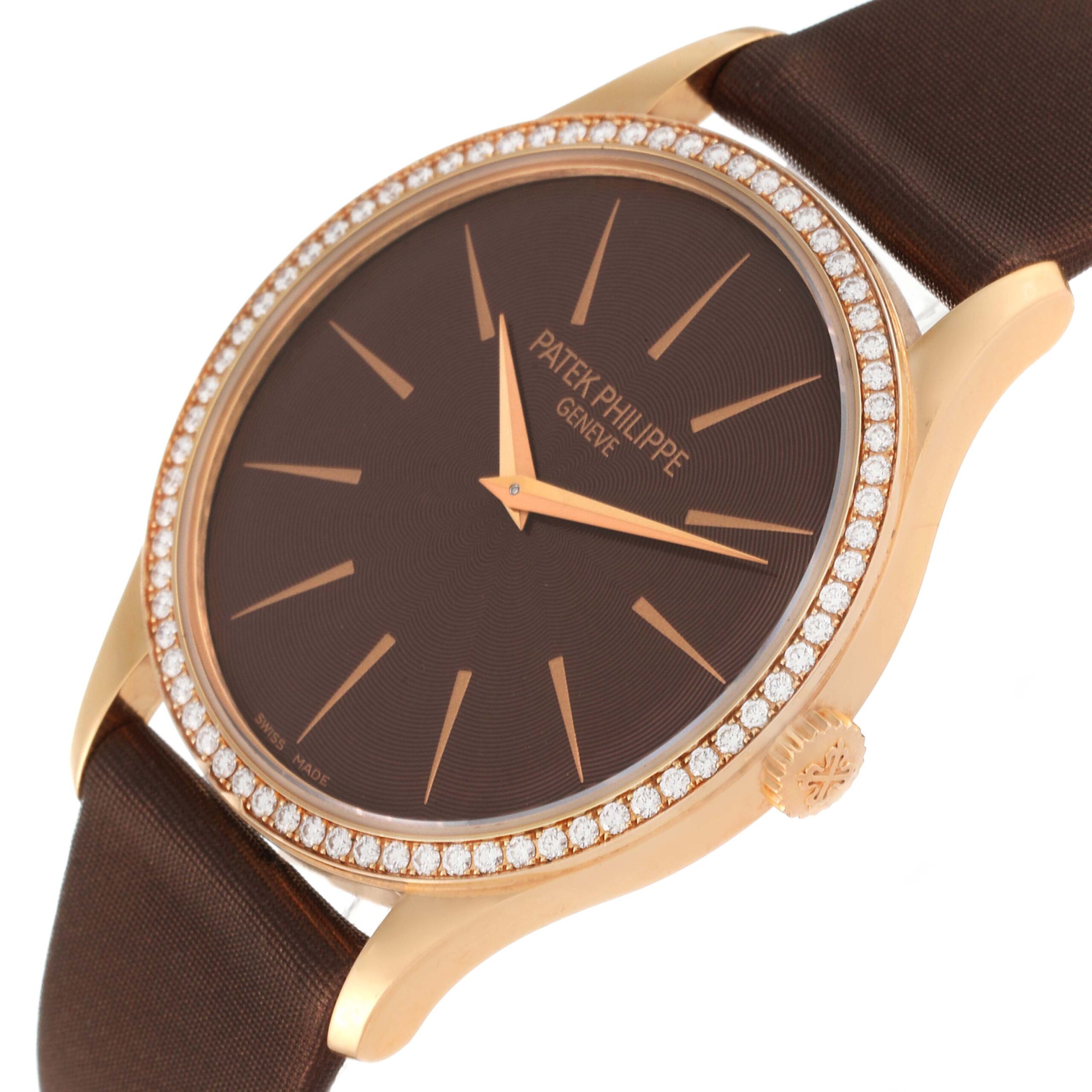 Patek Philippe Calatrava Rose Gold Brown Dial Ladies Watch 4897R