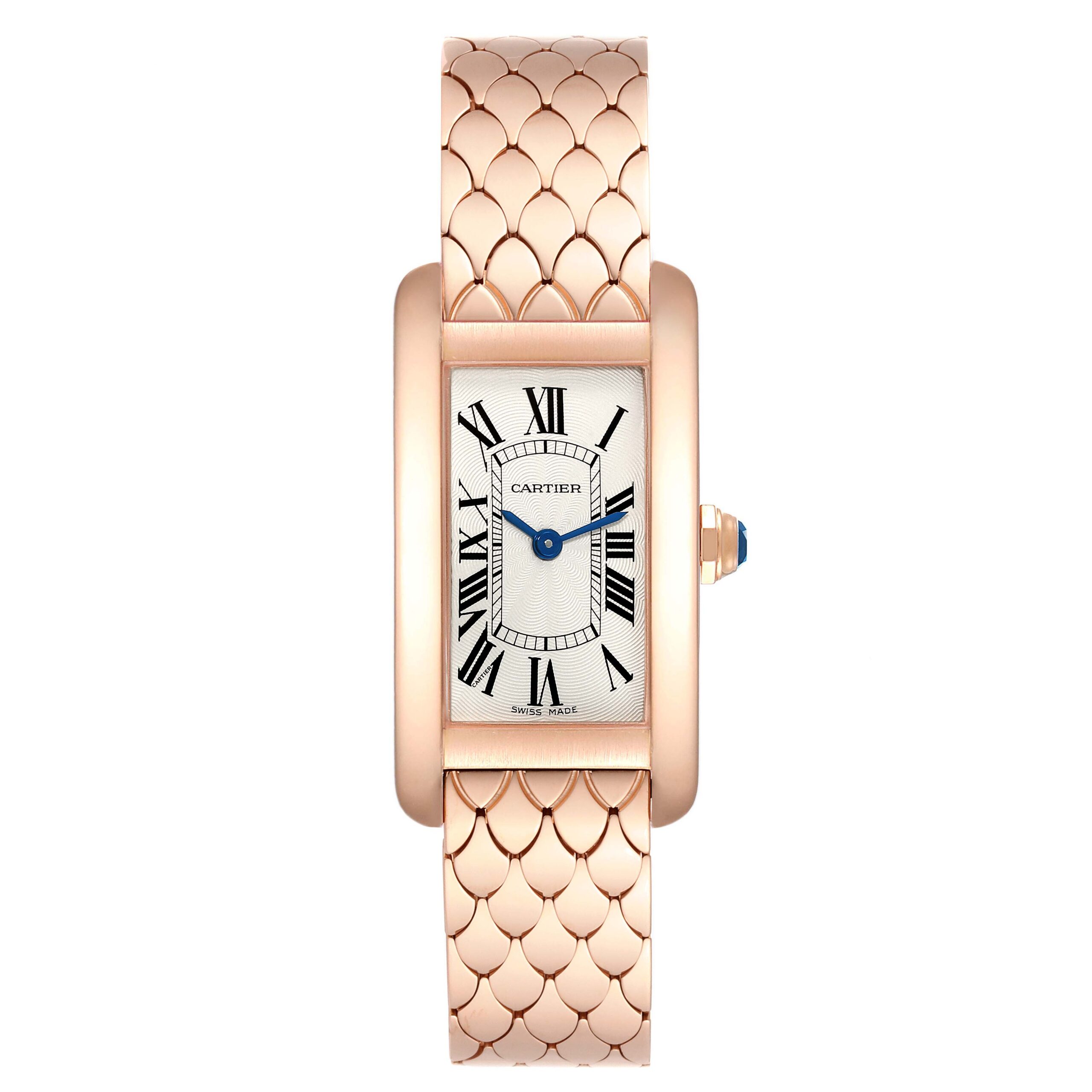 Cartier Tank Americaine 18K Rose Gold Ladies Watch W2620031 Box Papers