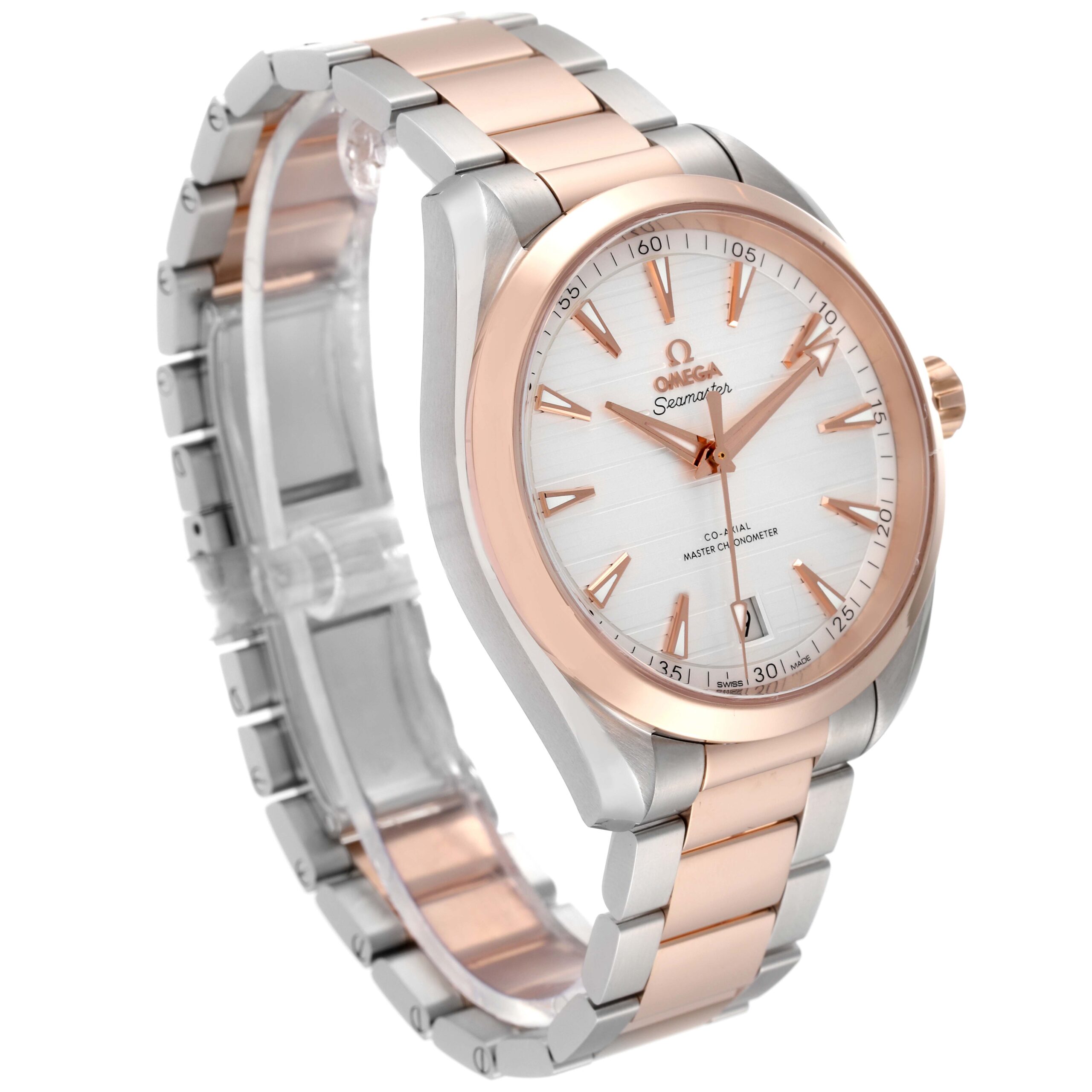 Omega Aqua Terra 41 Steel Rose Gold Mens Watch 220.20.41.21.02.001 Box Card
