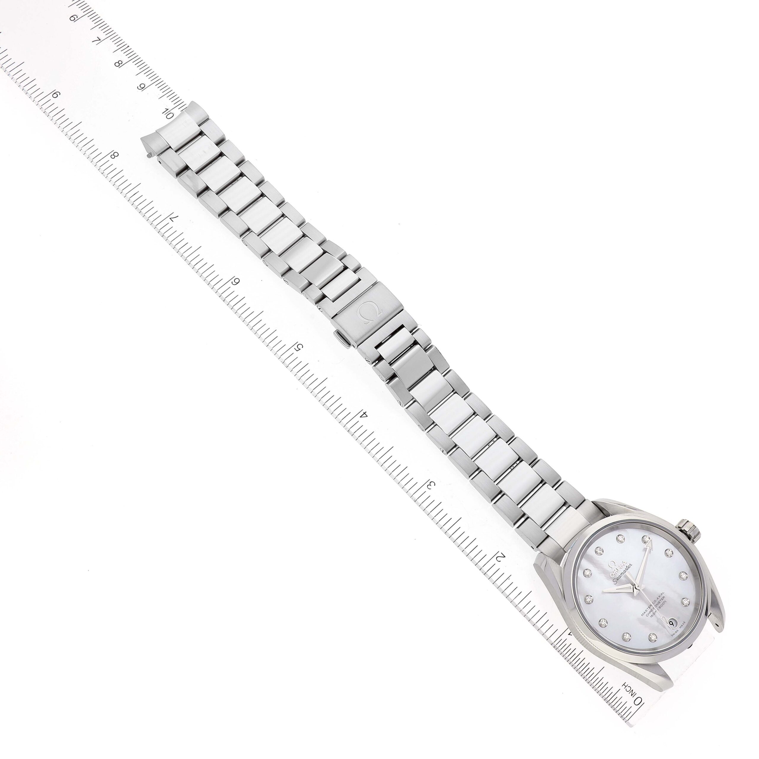 Omega Aqua Terra Steel Mother of Pearl Diamond Mens Watch 231.10.39.21.55.002 Box Card
