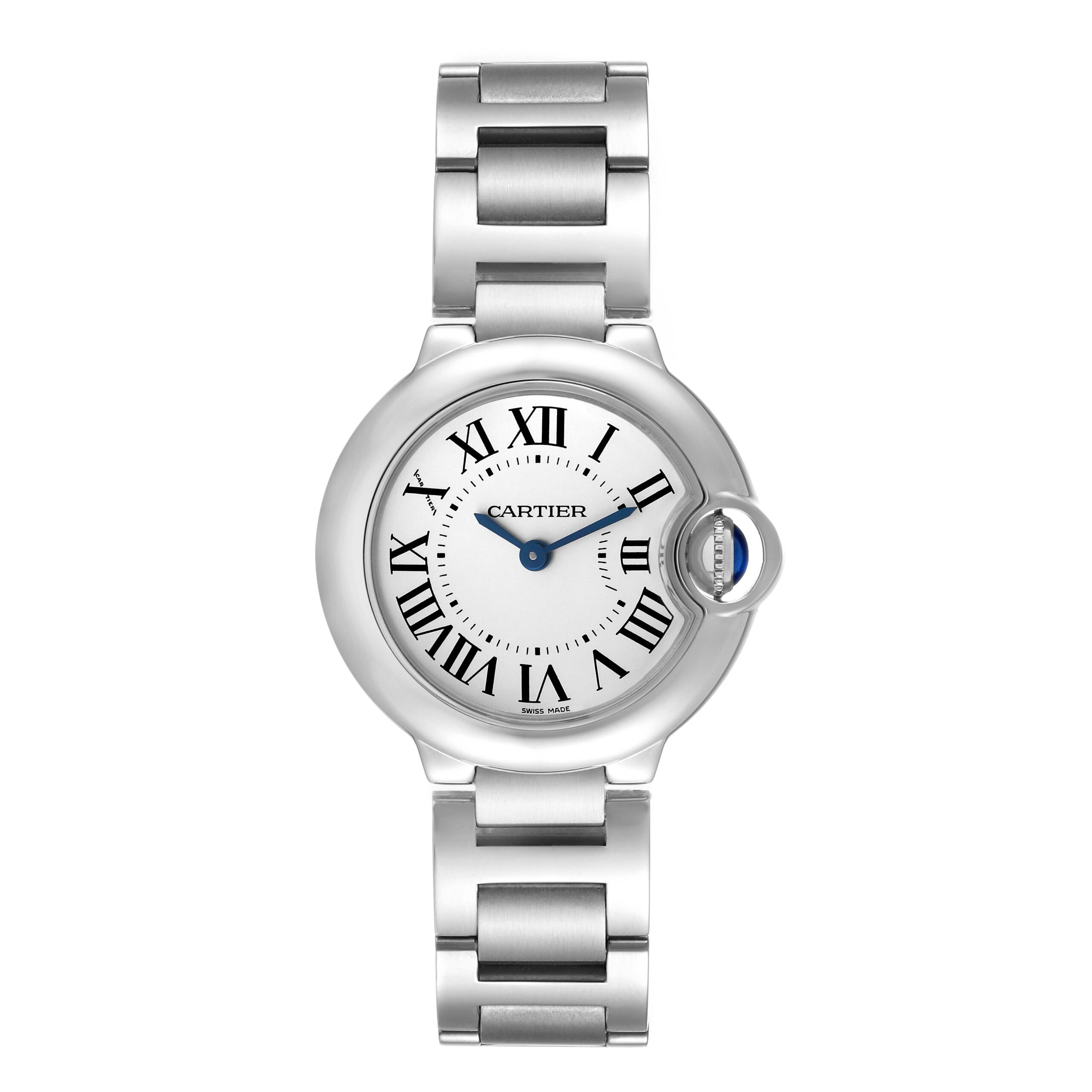 Cartier Ballon Bleu Silver Dial Quartz Steel Ladies Watch W69010Z4