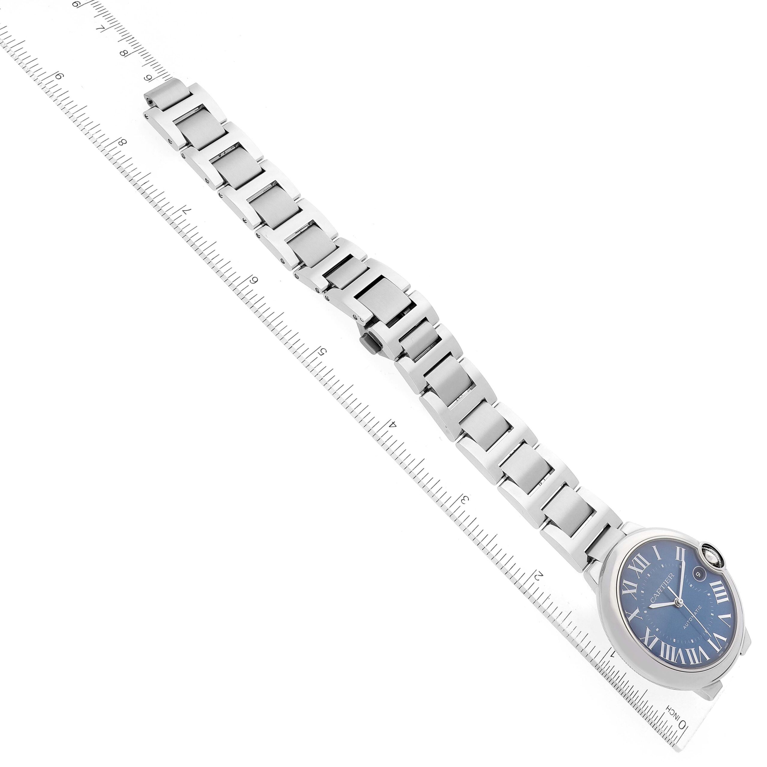 Cartier Ballon Bleu 40 Automatic Blue Dial Mens Watch WSBB0061 Box Card