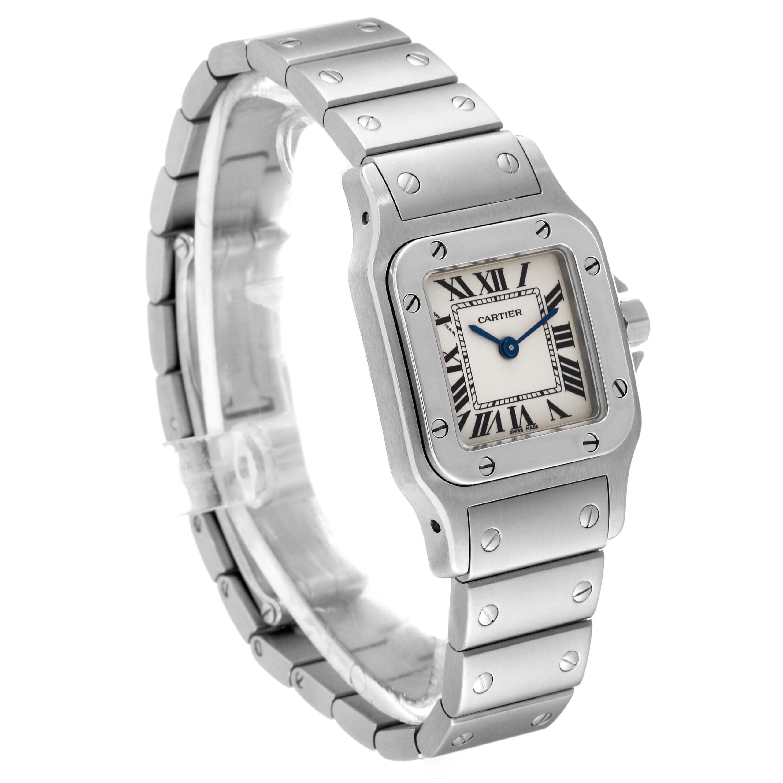 Cartier Santos Galbee Silver Dial Small Steel Ladies Watch W20056D6
