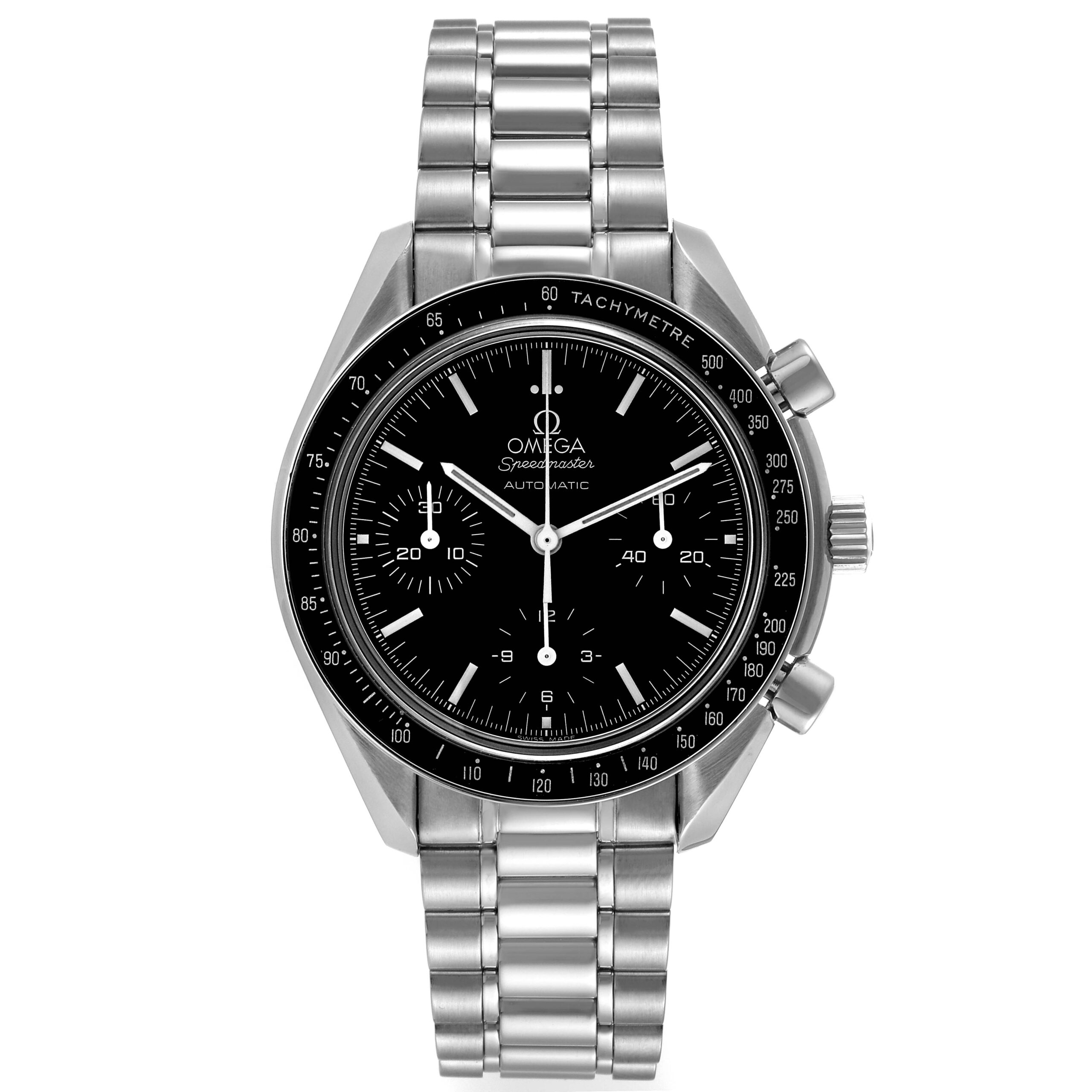 Omega Speedmaster Reduced Chronograph Steel Mens Watch 3539.50.00 Box Card
