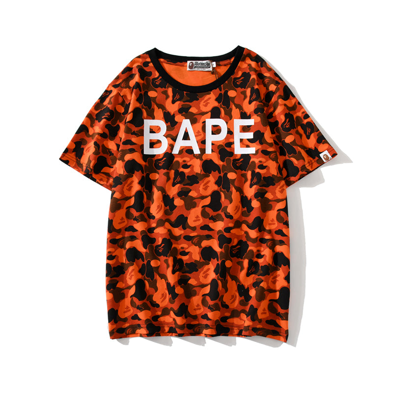 Bape x XO T Shirt Orange Camo Cotton Tee 1659